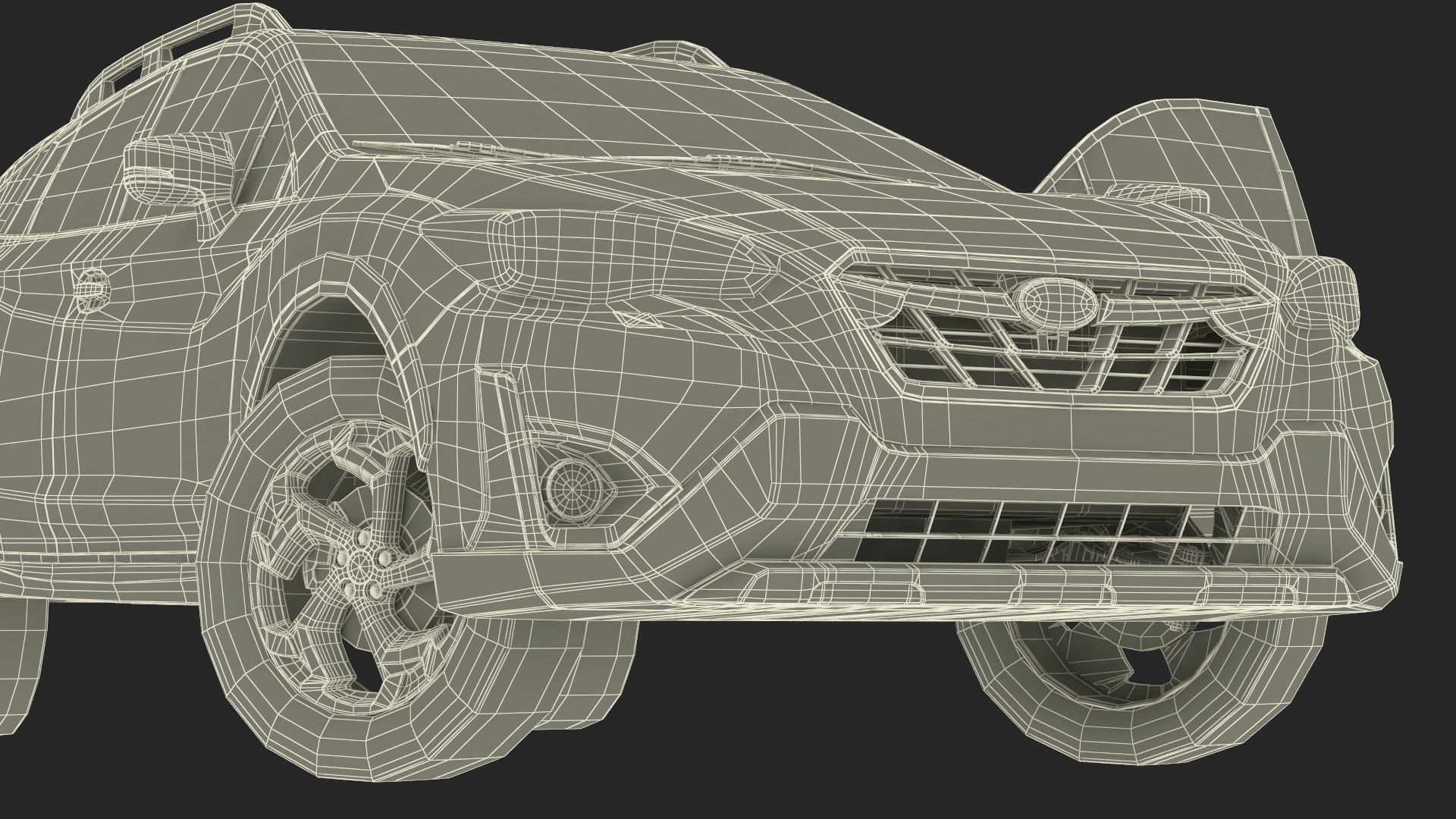 3D 2020 Subaru XV Crosstrek SUV Yellow Rigged for Maya