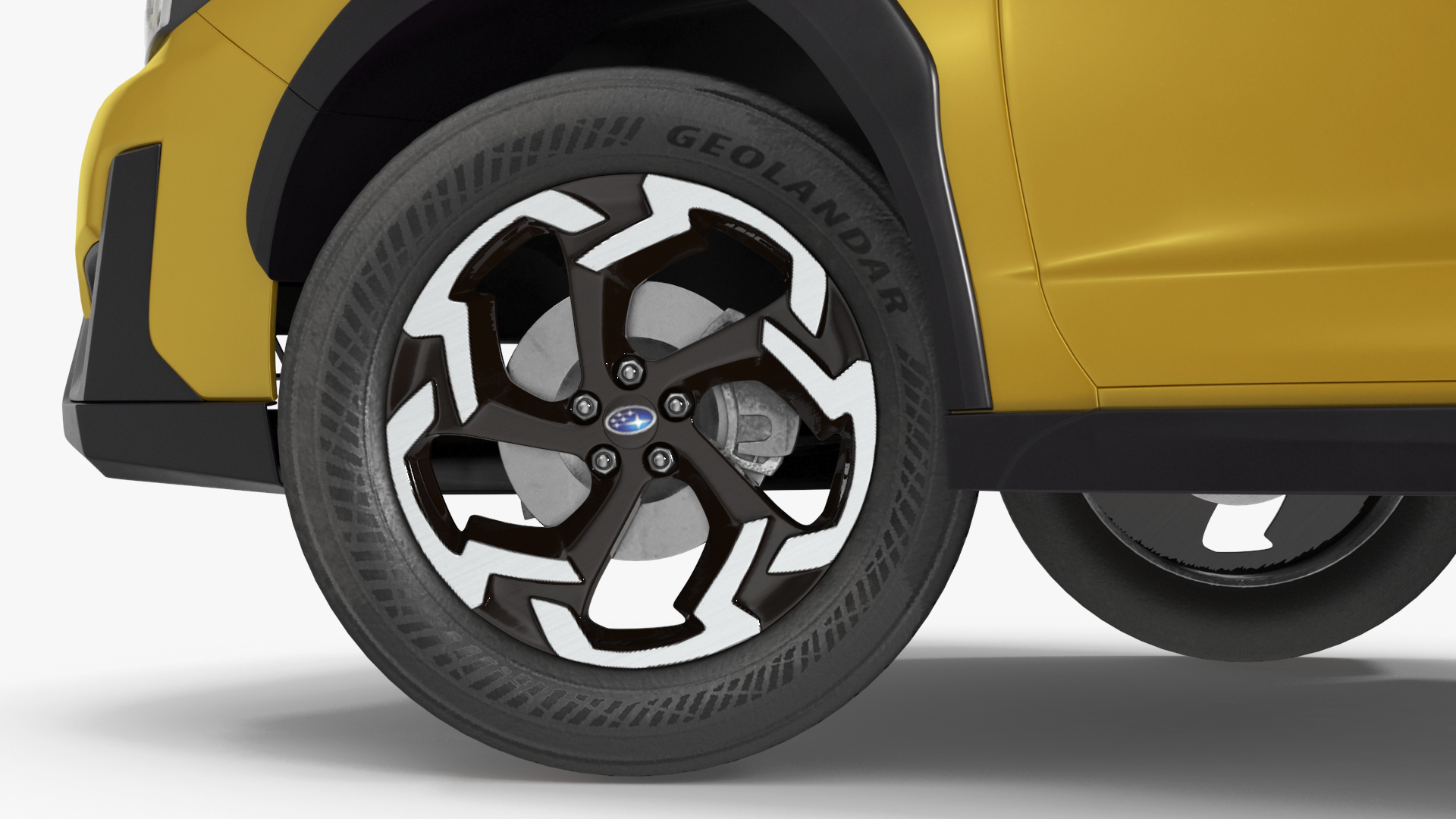 3D 2020 Subaru XV Crosstrek SUV Yellow Rigged for Maya