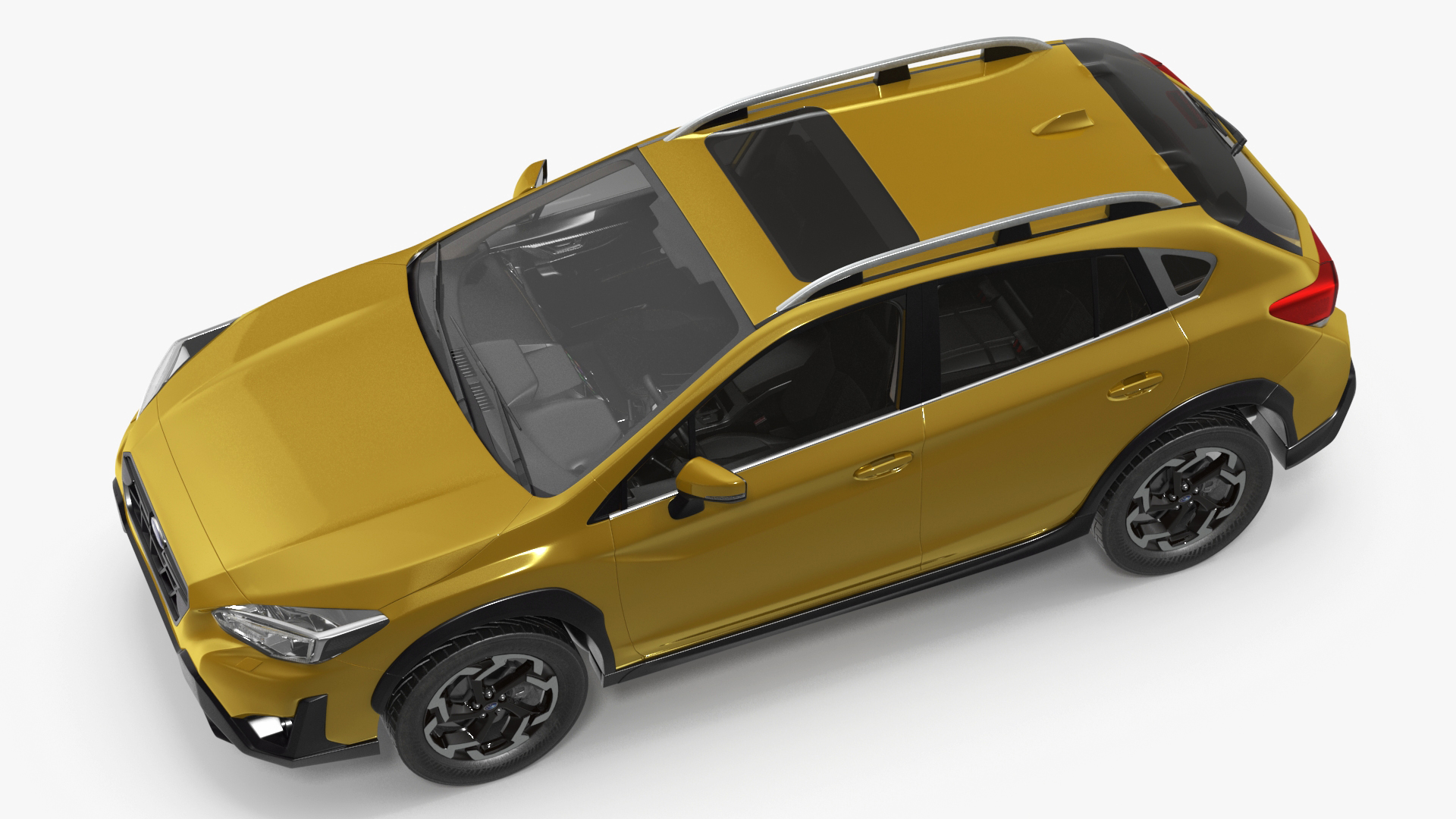 3D 2020 Subaru XV Crosstrek SUV Yellow Rigged for Maya