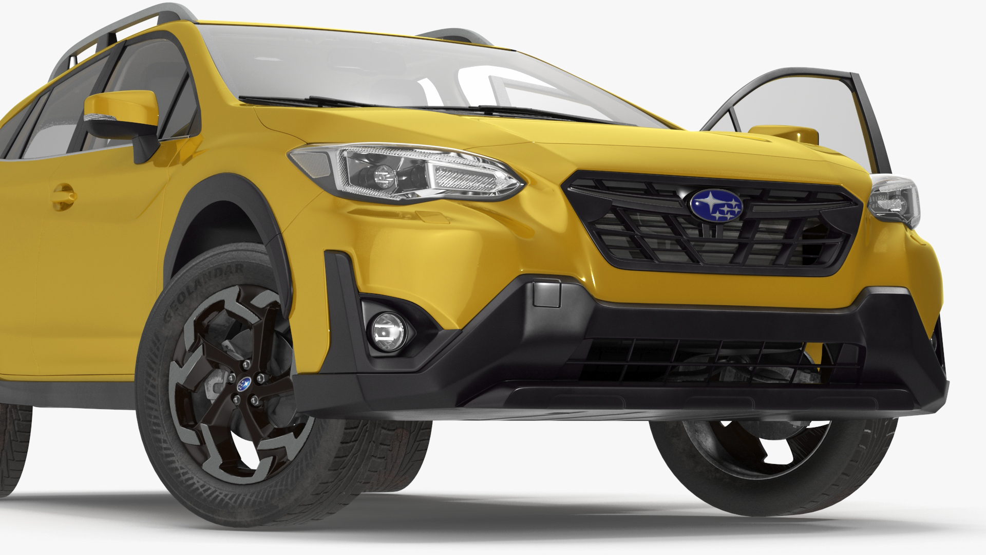 3D 2020 Subaru XV Crosstrek SUV Yellow Rigged for Maya