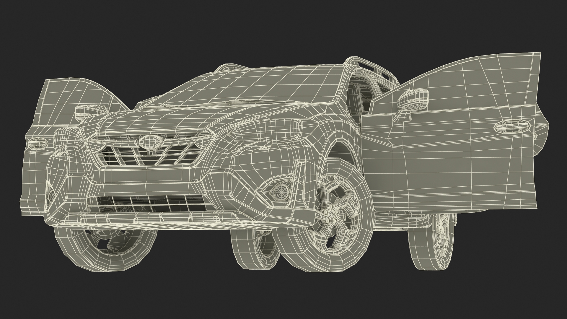 3D 2020 Subaru XV Crosstrek SUV Yellow Rigged for Maya
