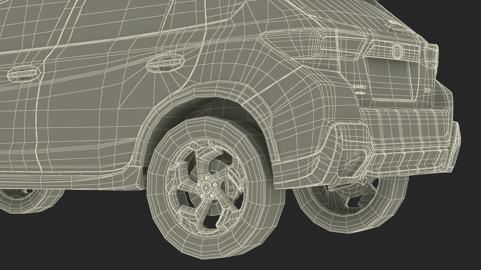 3D 2020 Subaru XV Crosstrek SUV Yellow Rigged for Maya