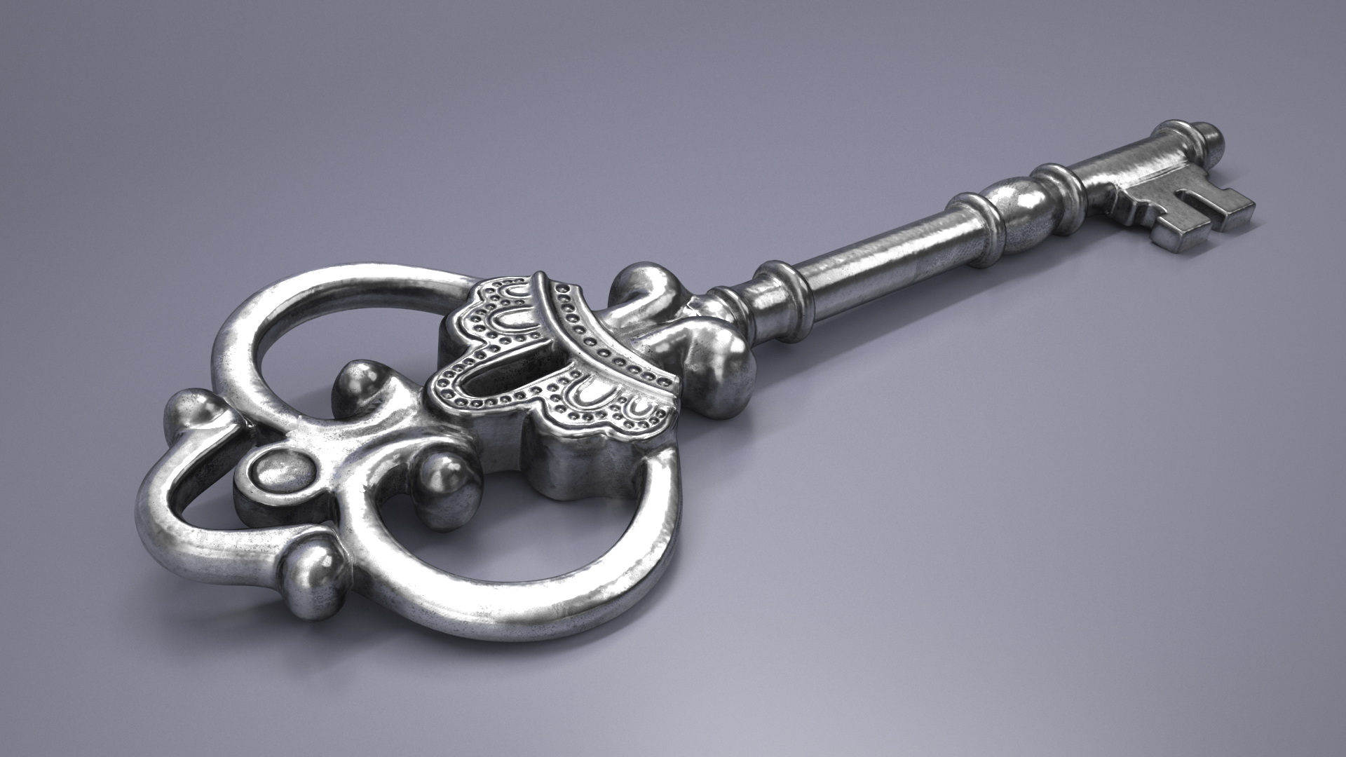 3D model Decorative Skeleton Key Silver