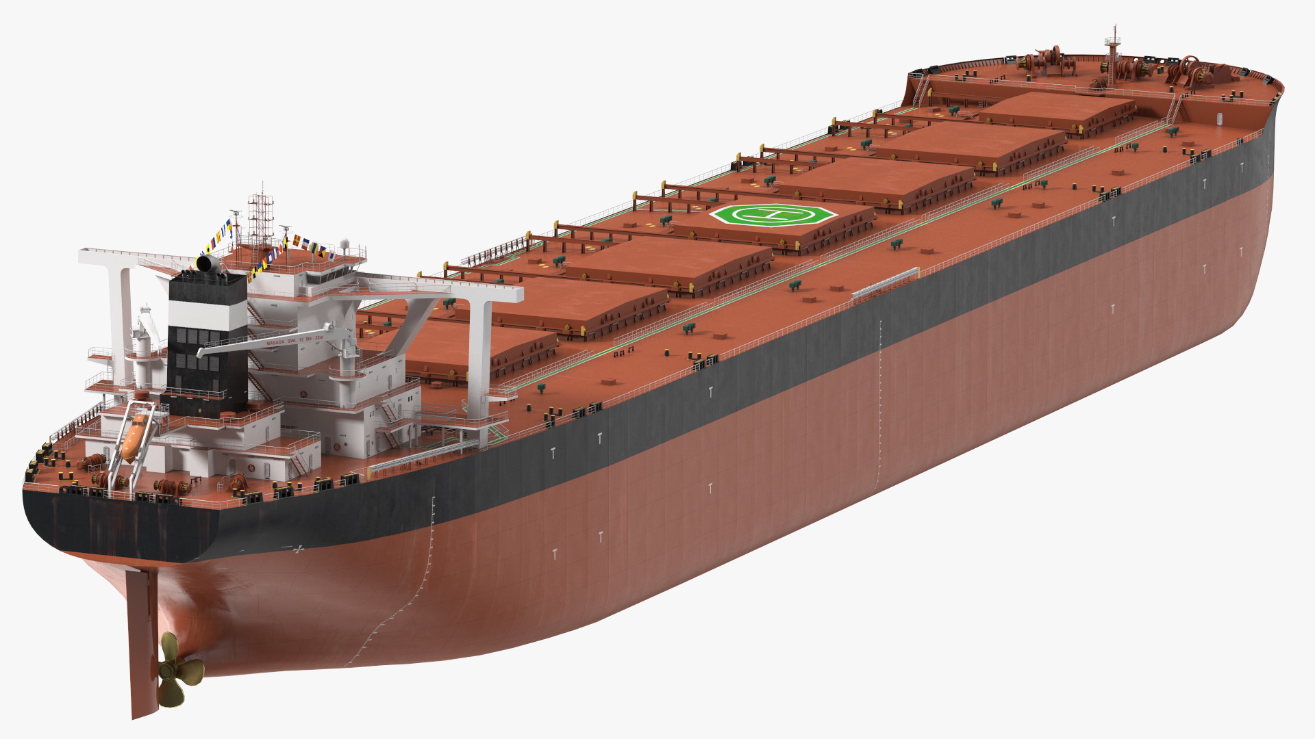 Bulk Carrier Ship Dirty Empty 3D model
