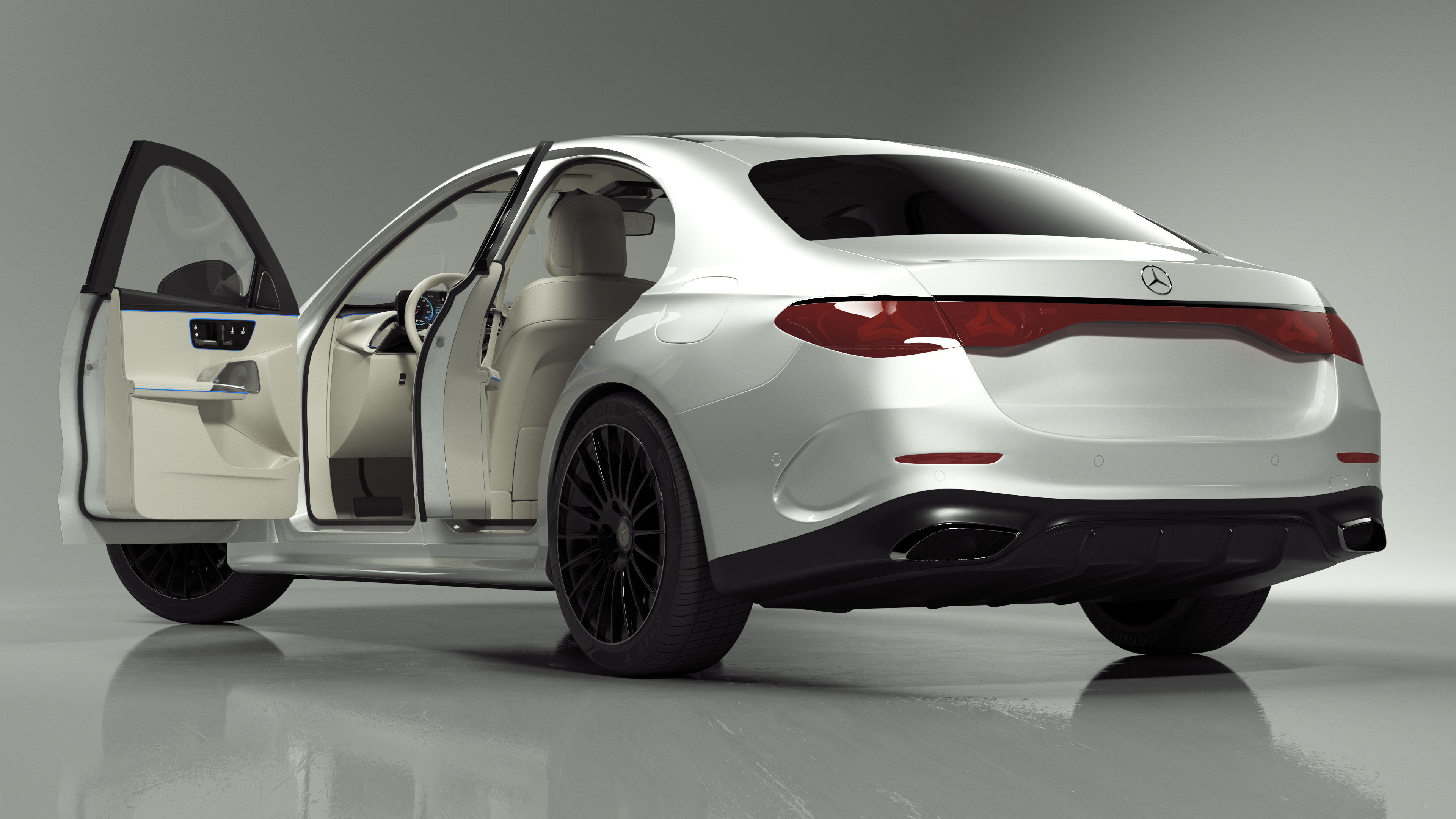 3D New E-Class Mercedes 2023 White Rigged model