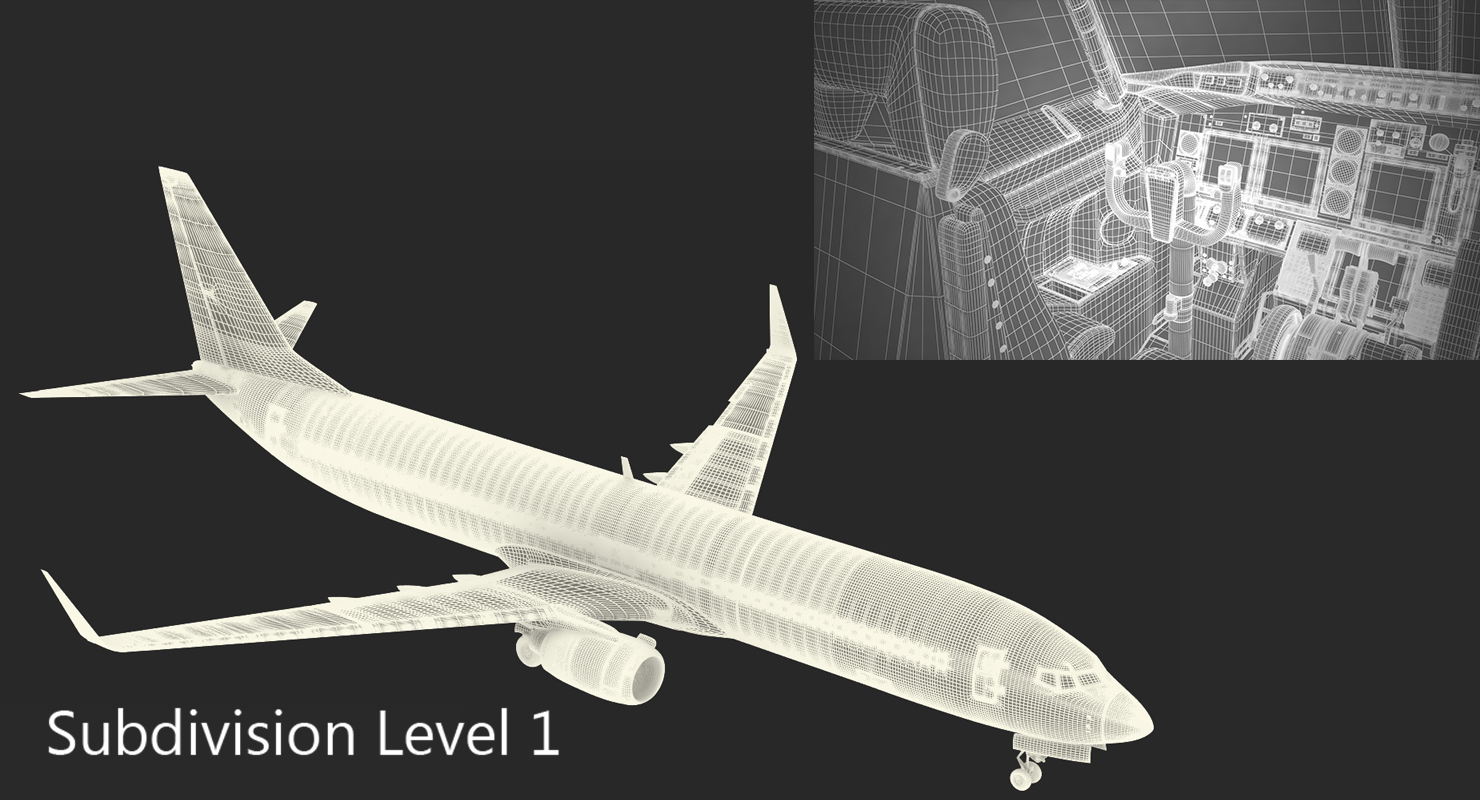 3D Boeing 737 900 with Interior Ryanair