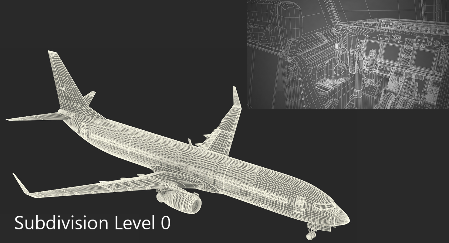 3D Boeing 737 900 with Interior Ryanair