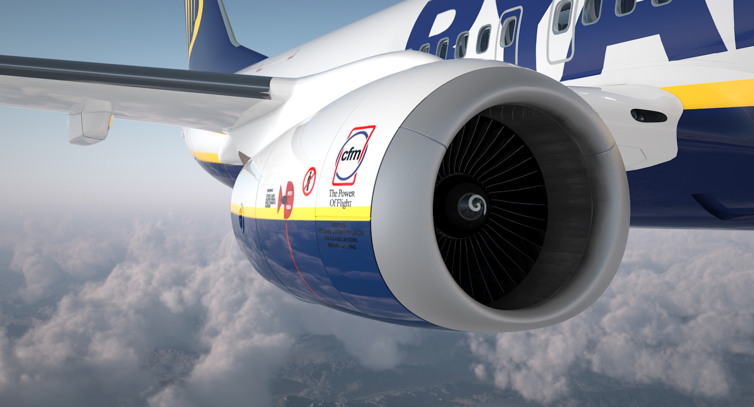 3D Boeing 737 900 with Interior Ryanair
