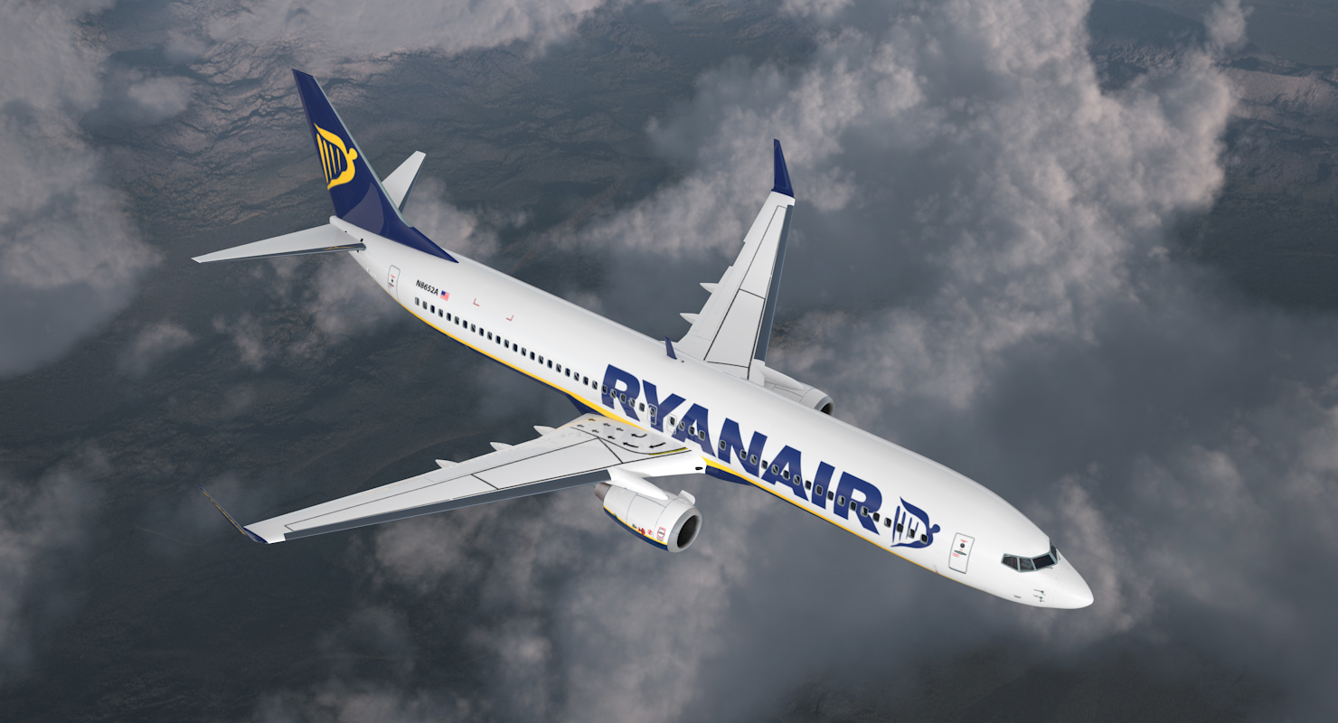 3D Boeing 737 900 with Interior Ryanair