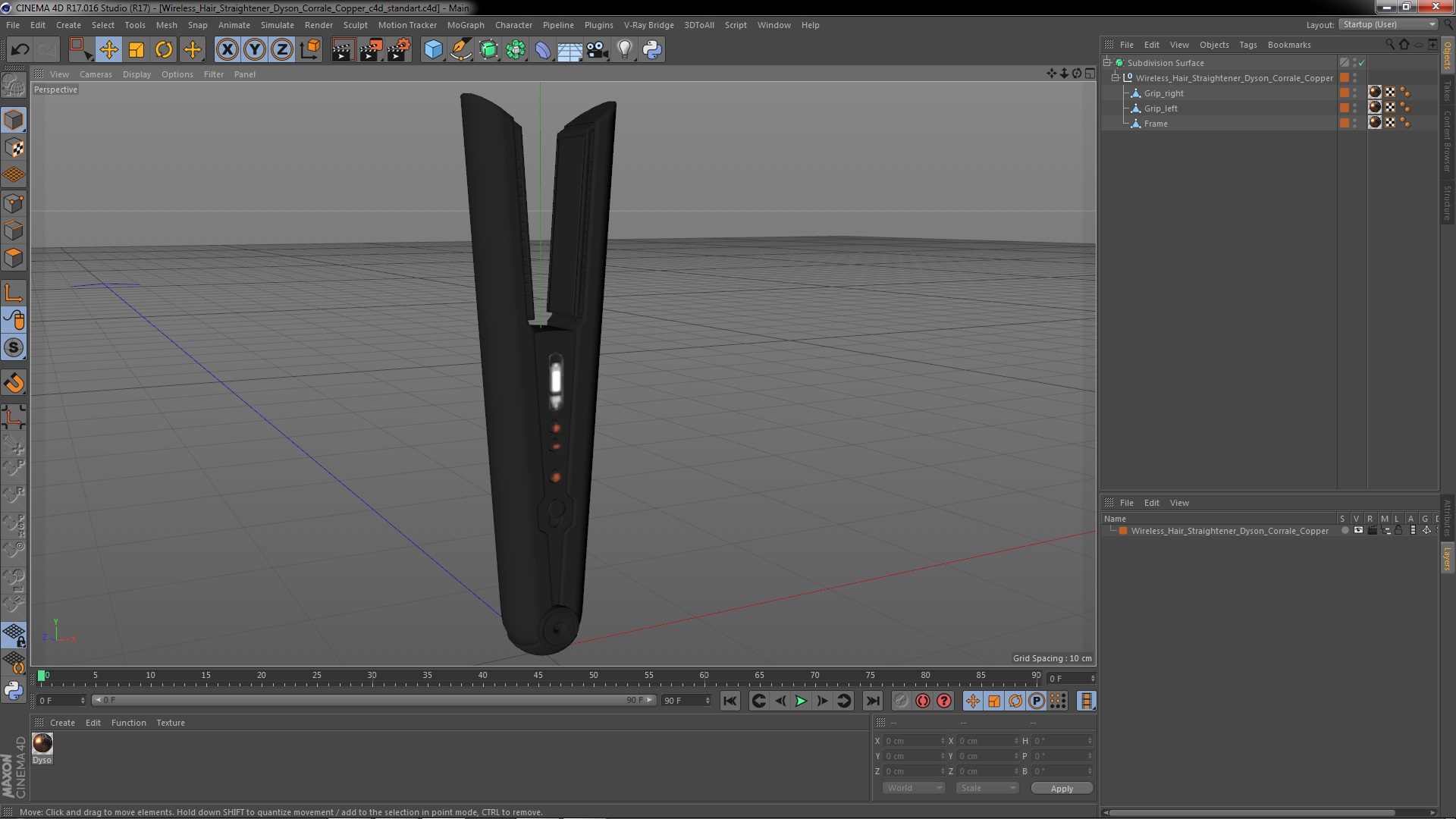 Wireless Hair Straightener Dyson Corrale Copper 3D