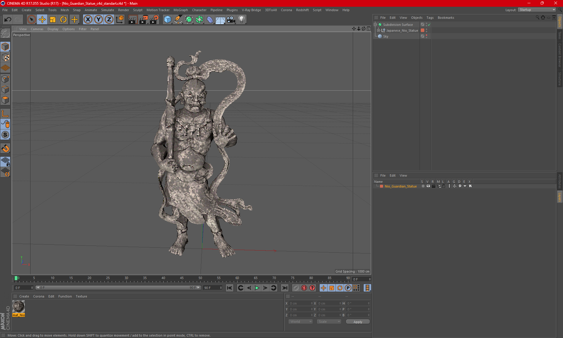 Nio Guardian Statue 3D model