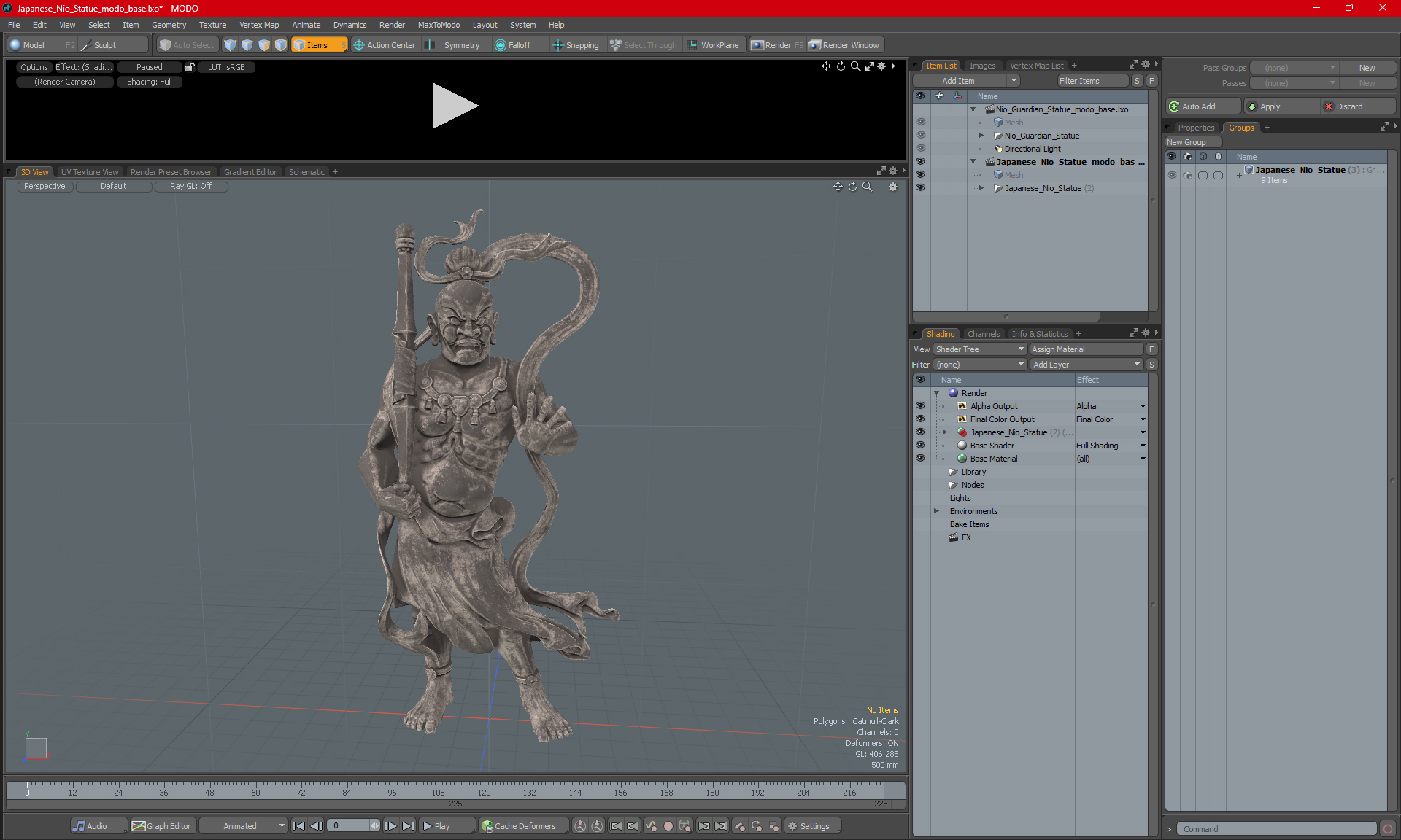 Nio Guardian Statue 3D model