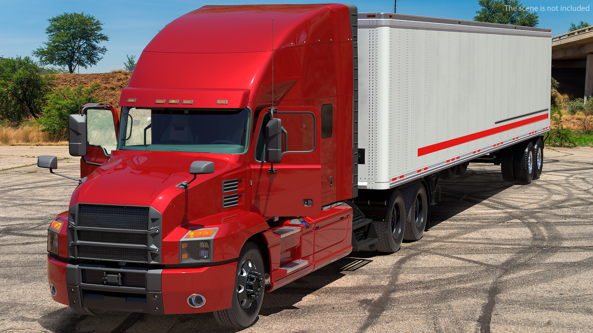 3D Semi Truck with Trailer Generic