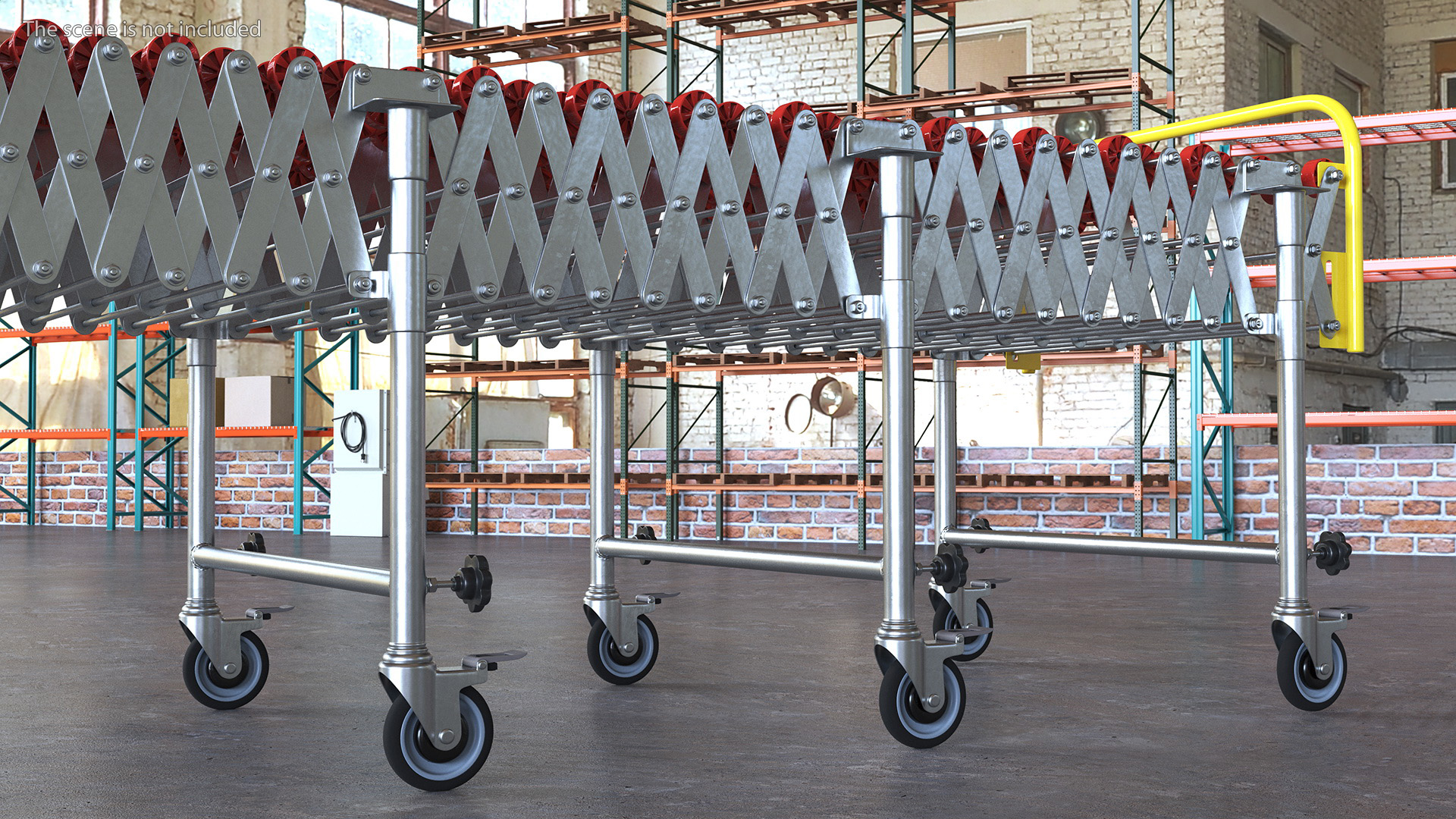 Folding Telescopic Roller Red 3D model