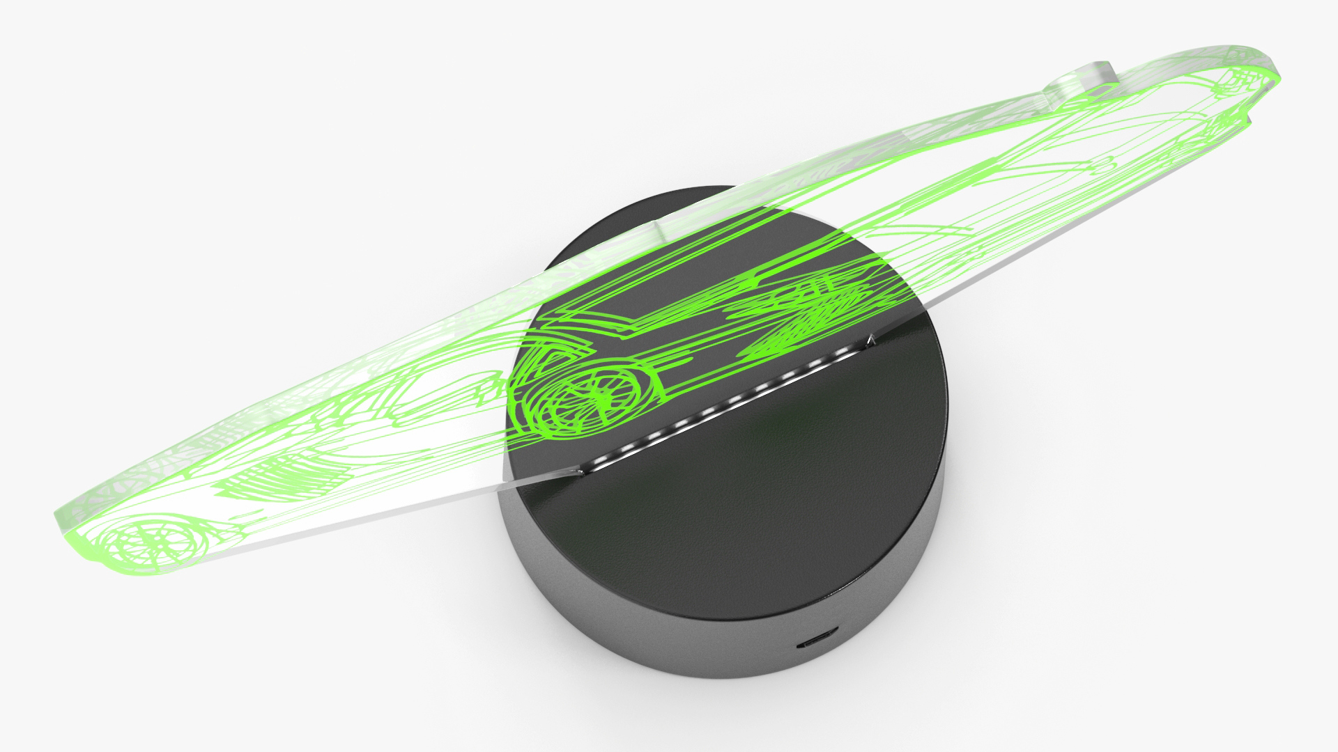 3D model Hologram Night Light Car Green