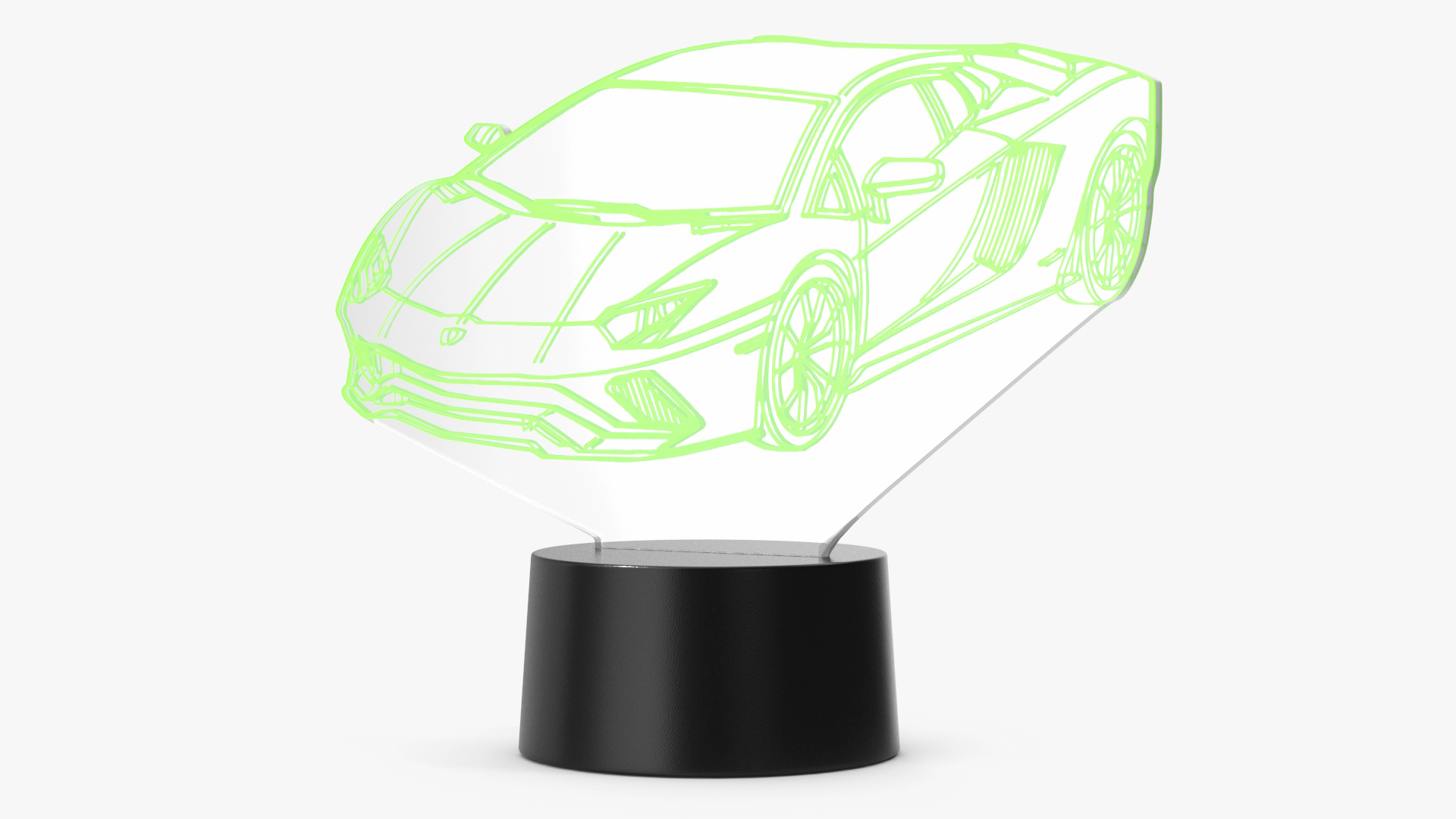 3D model Hologram Night Light Car Green