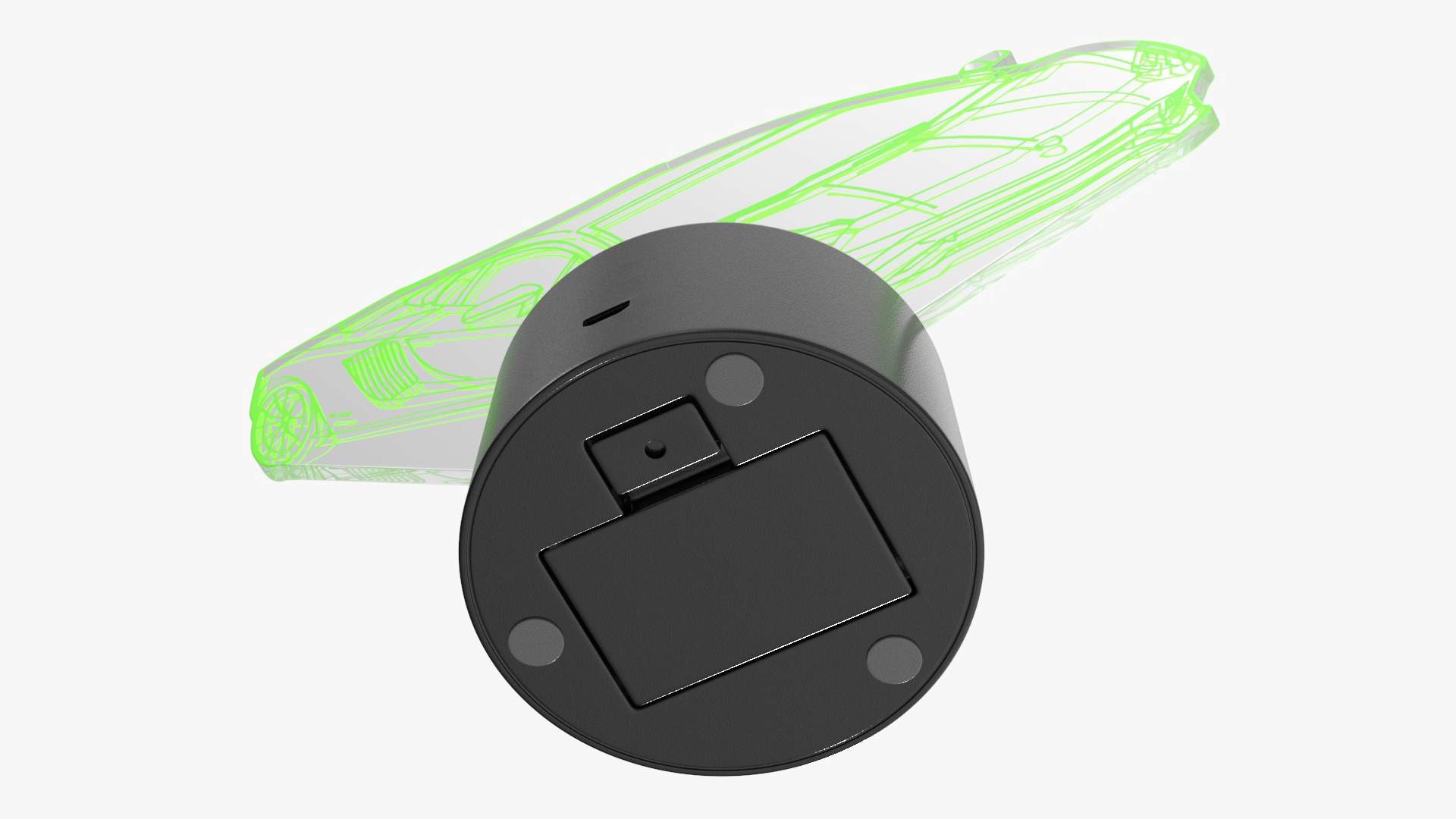 3D model Hologram Night Light Car Green