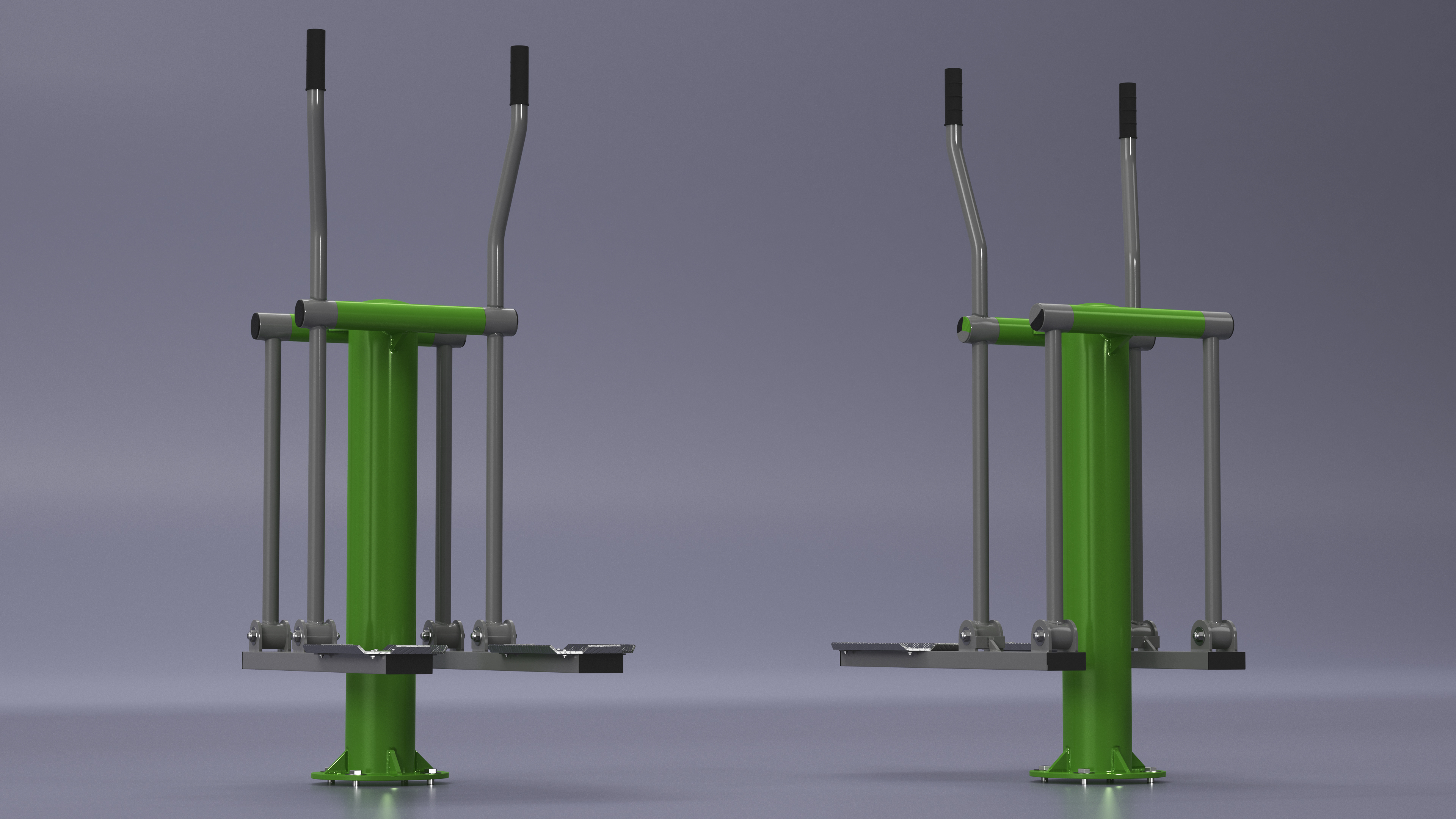 3D Green Ski Walking Outdoor Fitness Equipment model