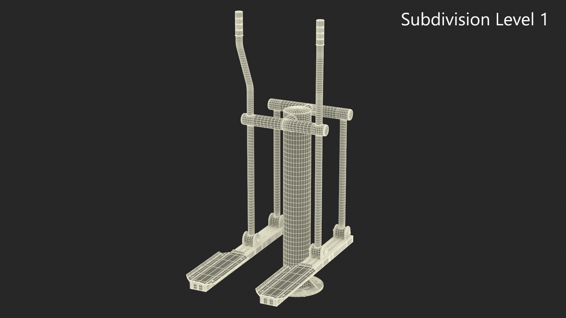 3D Green Ski Walking Outdoor Fitness Equipment model