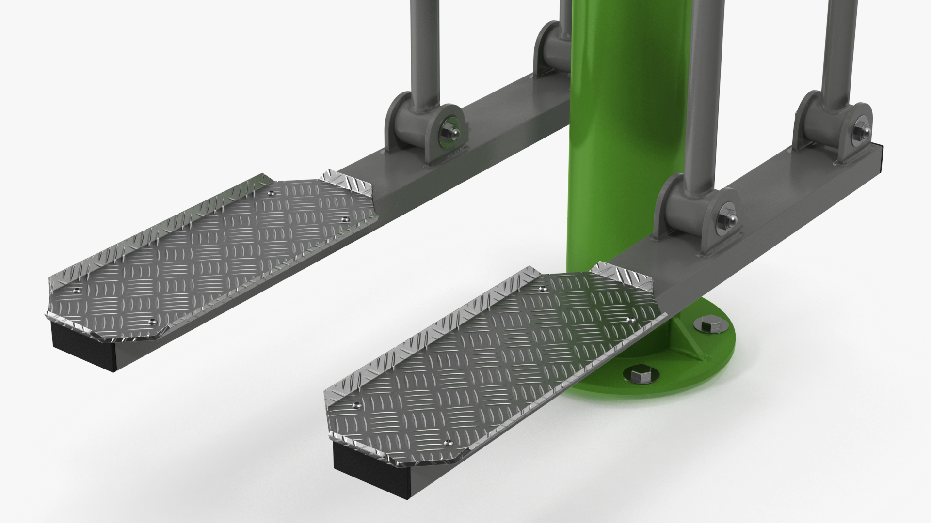 3D Green Ski Walking Outdoor Fitness Equipment model