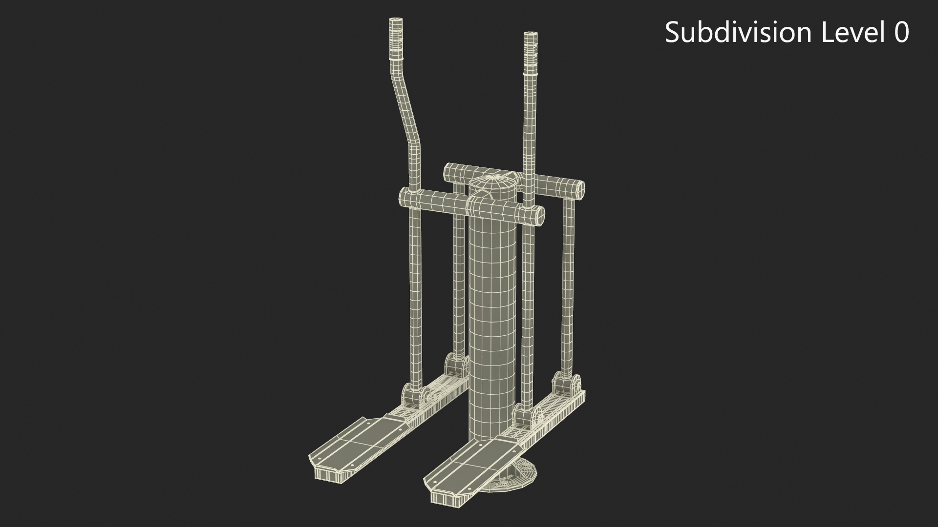 3D Green Ski Walking Outdoor Fitness Equipment model
