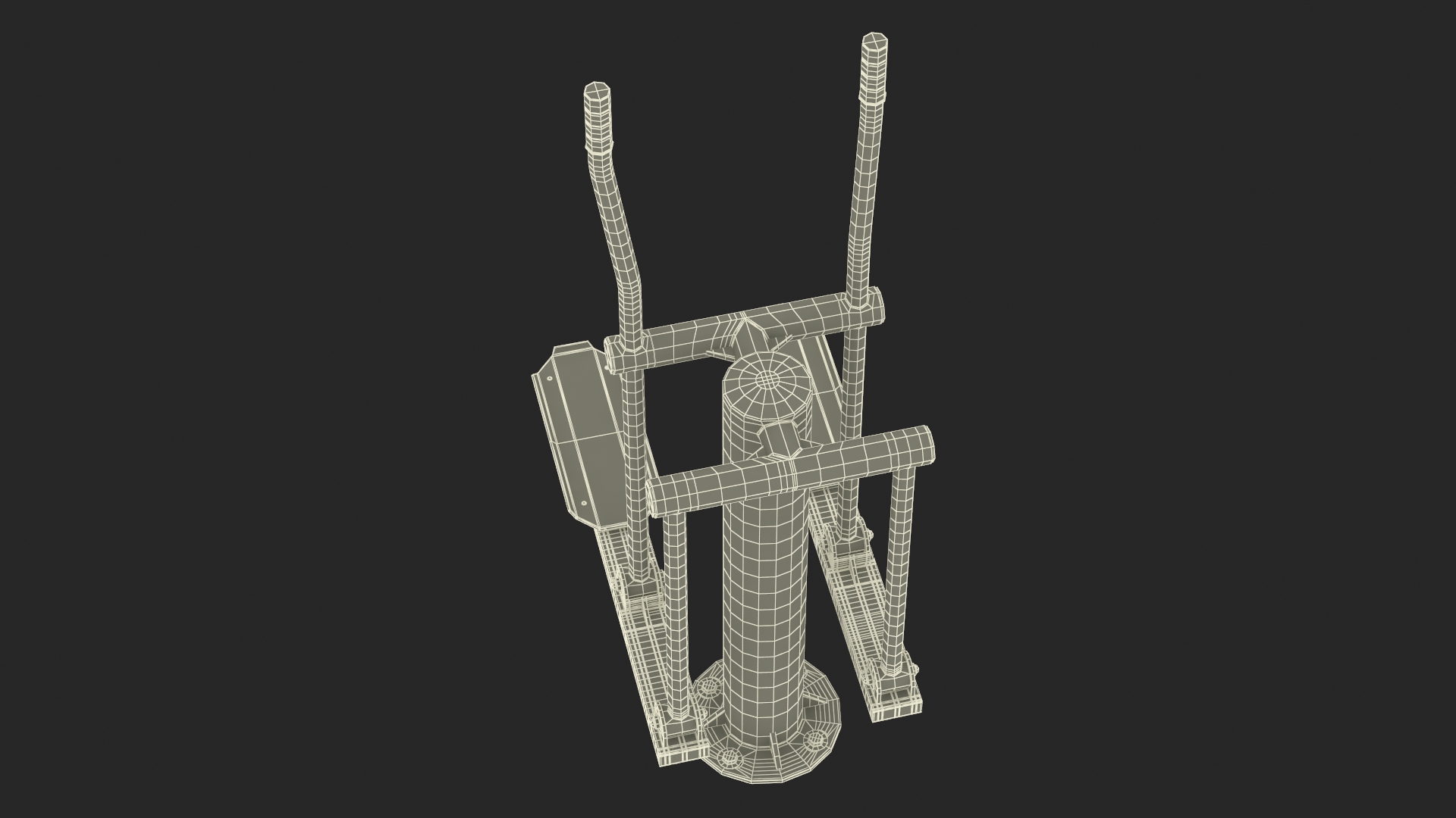 3D Green Ski Walking Outdoor Fitness Equipment model