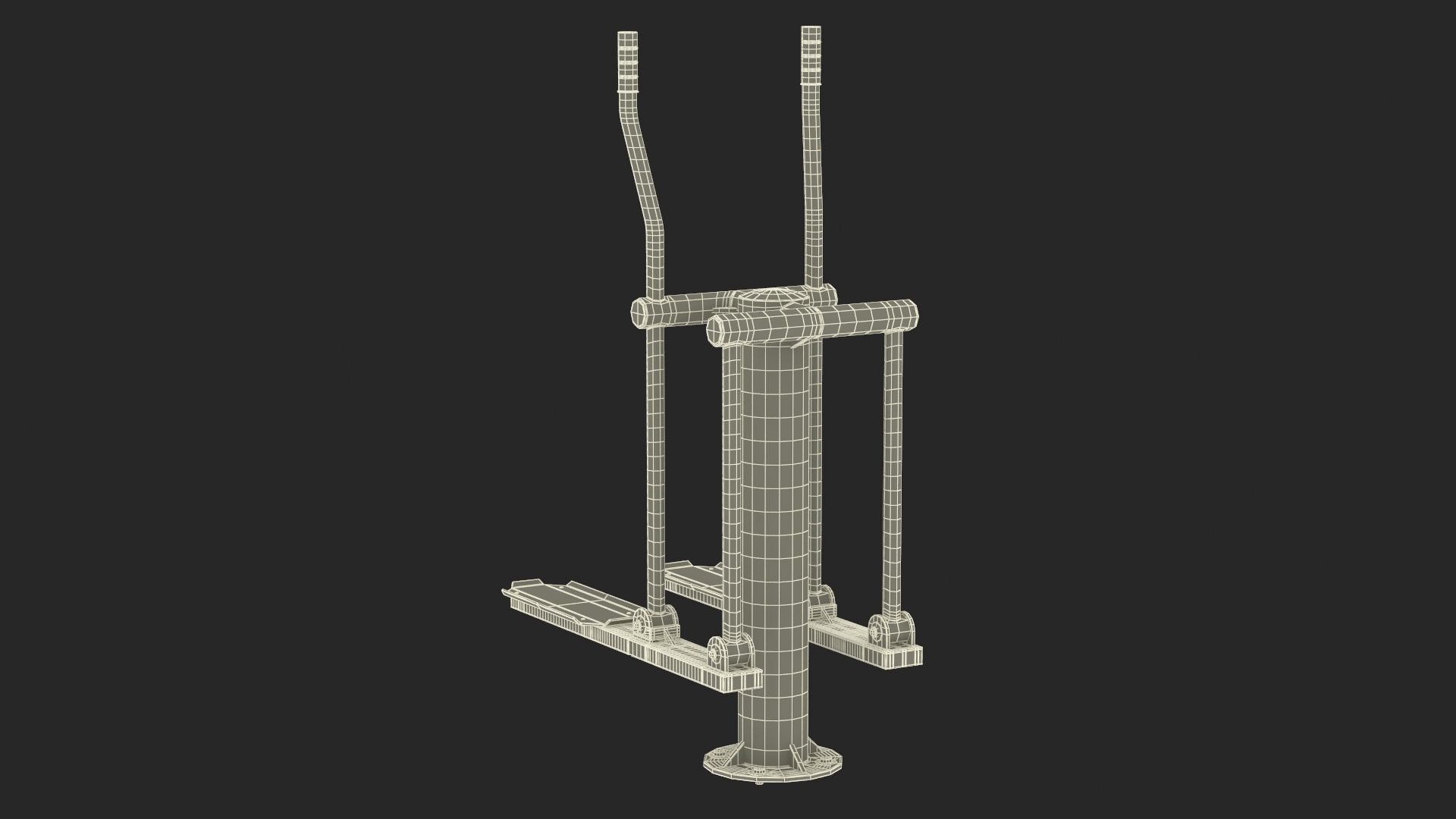3D Green Ski Walking Outdoor Fitness Equipment model