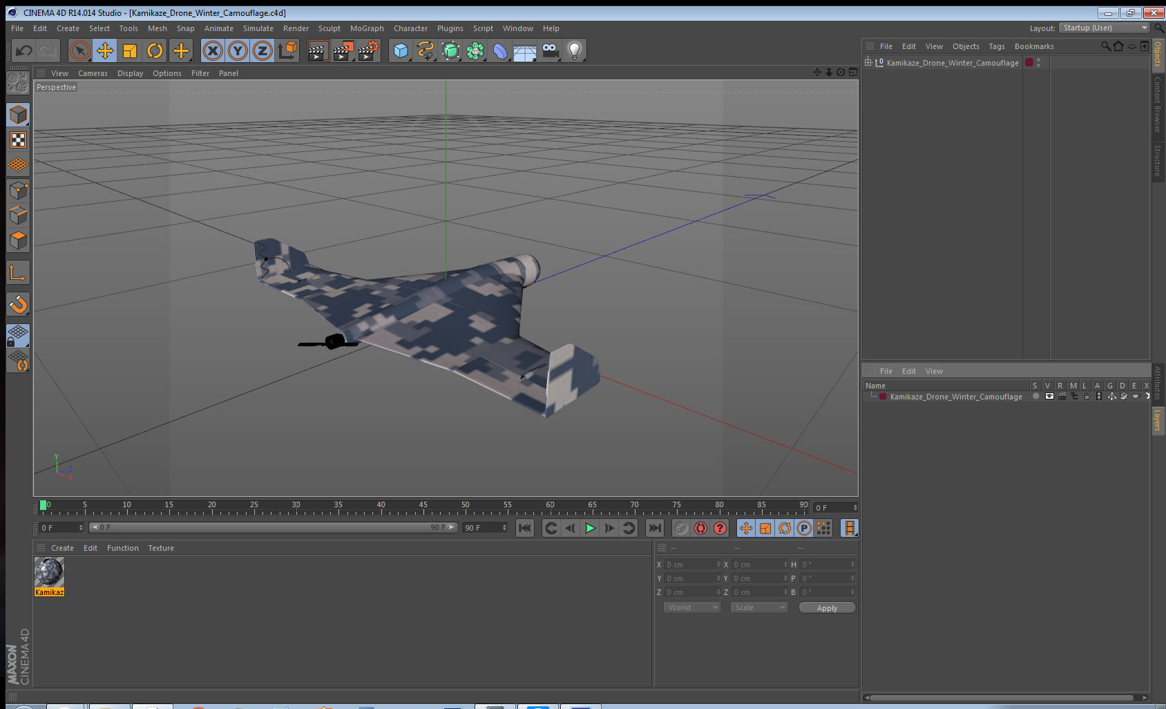 Kamikaze Drone Winter Camouflage 3D