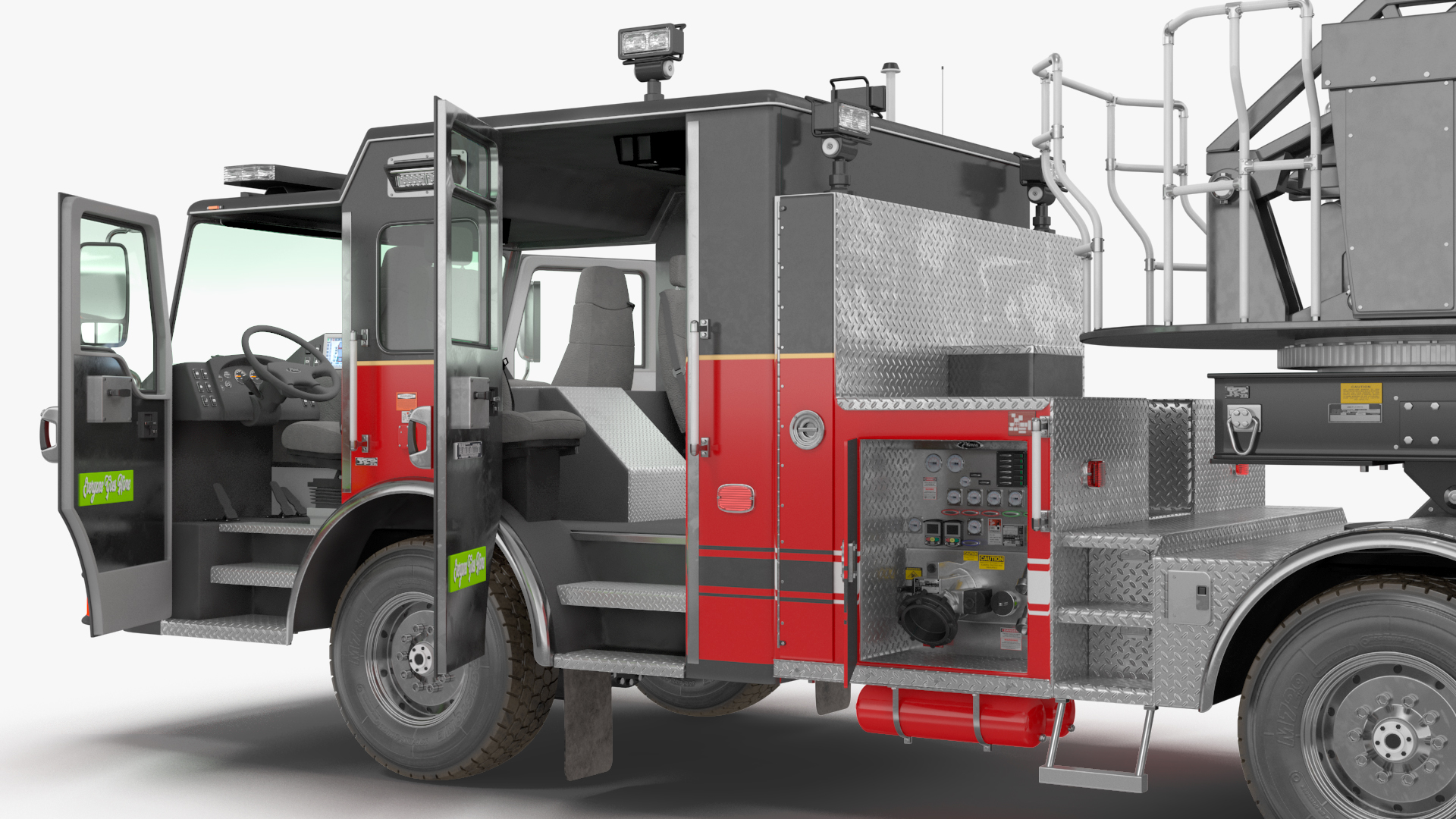 3D model Velocity Ascendant Black Fire Truck