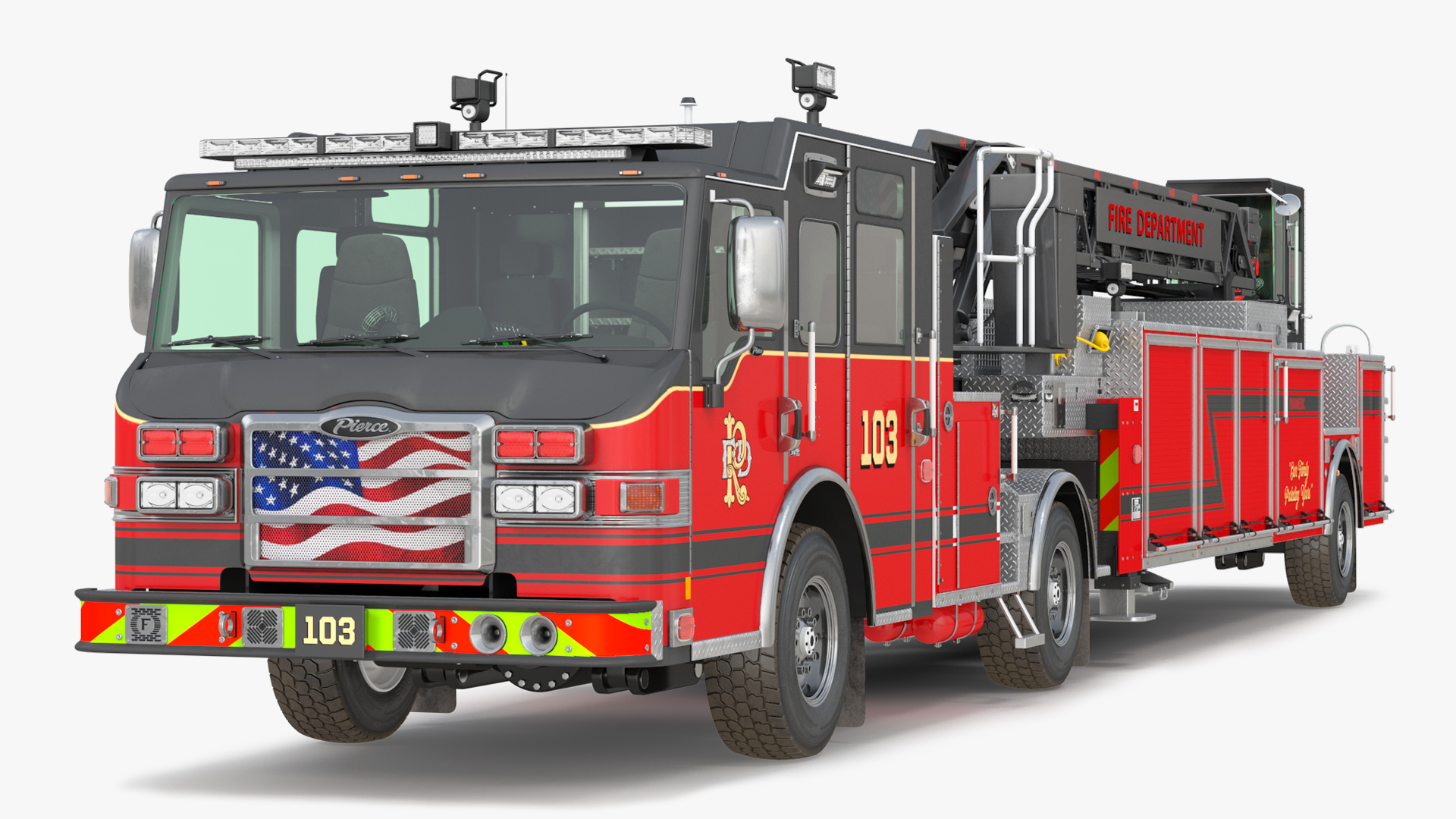 3D model Velocity Ascendant Black Fire Truck