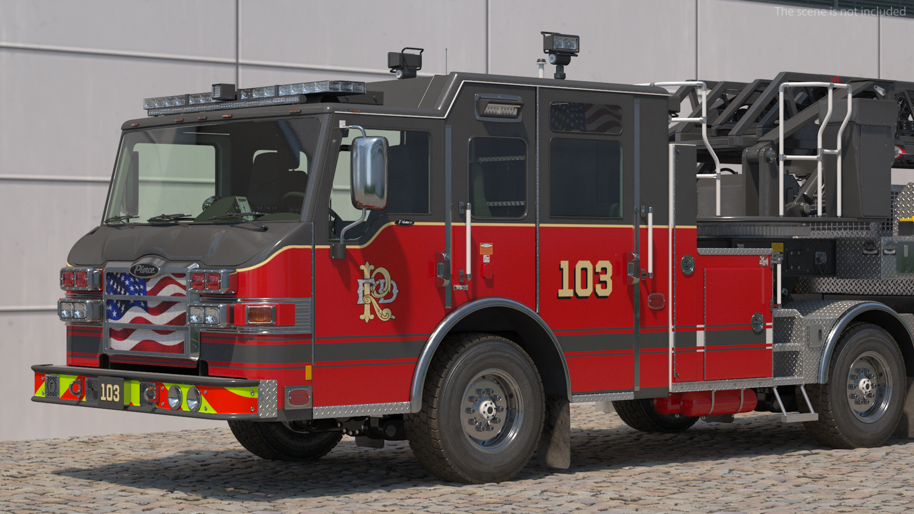 3D model Velocity Ascendant Black Fire Truck