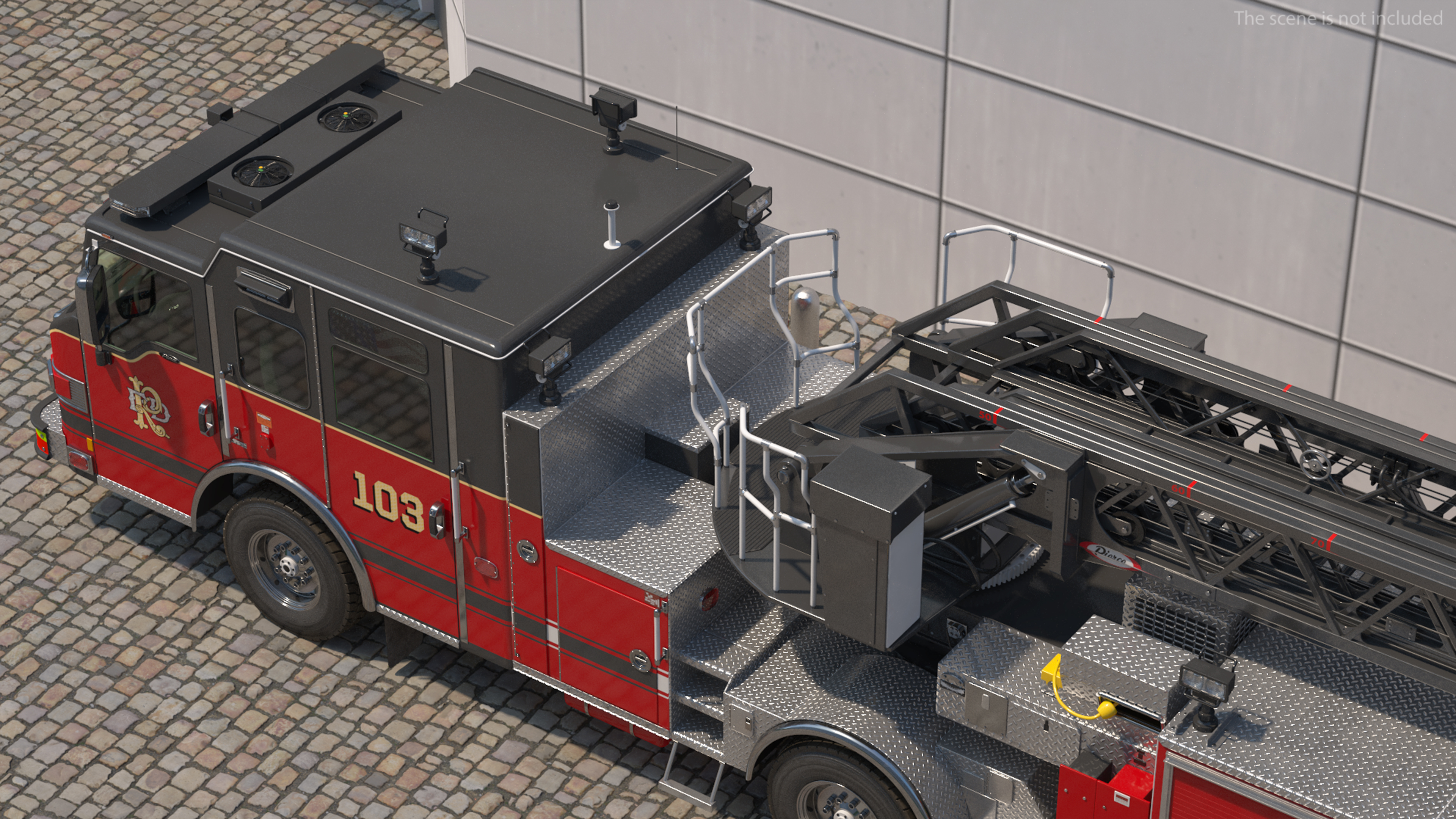 3D model Velocity Ascendant Black Fire Truck