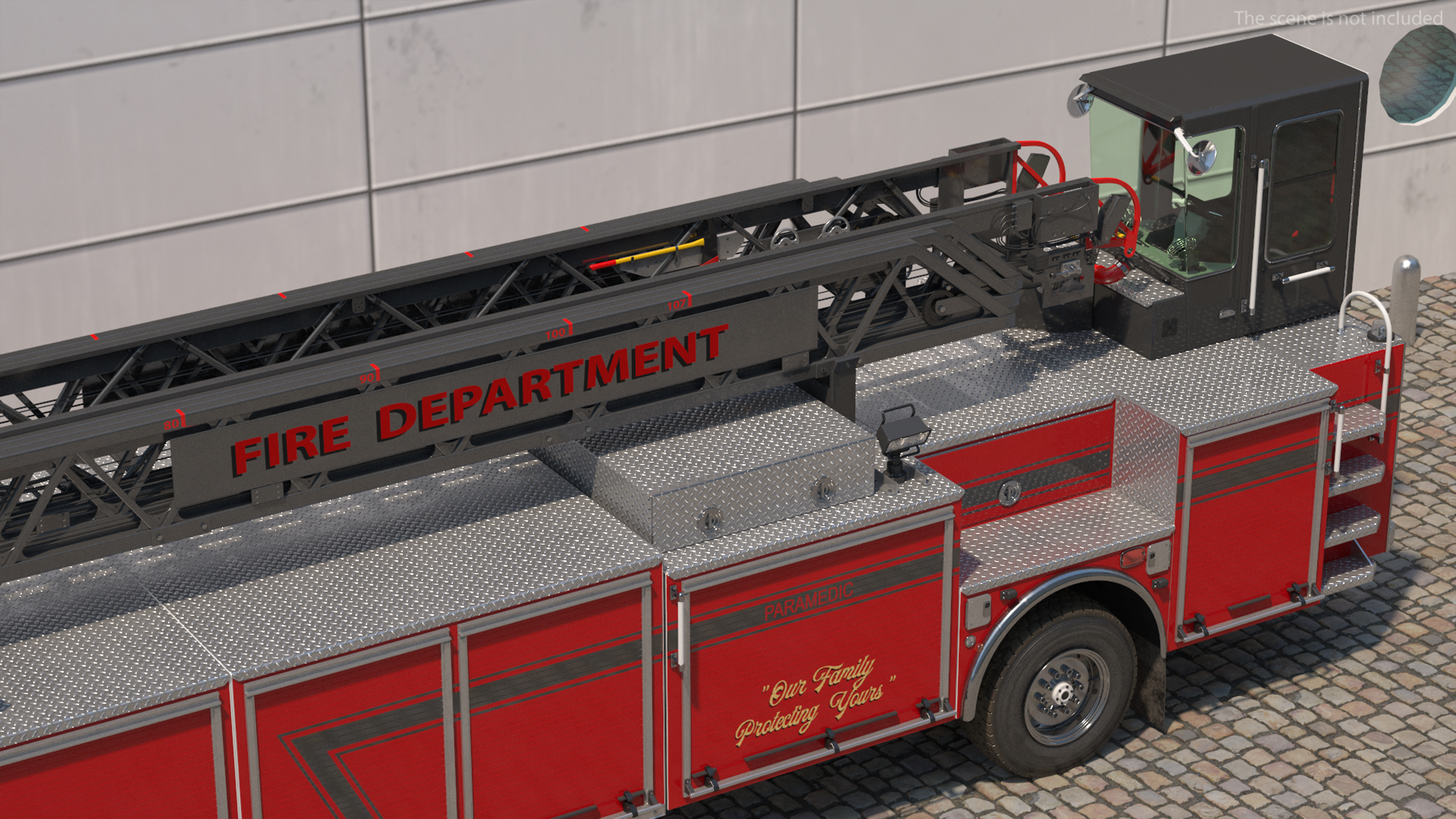 3D model Velocity Ascendant Black Fire Truck