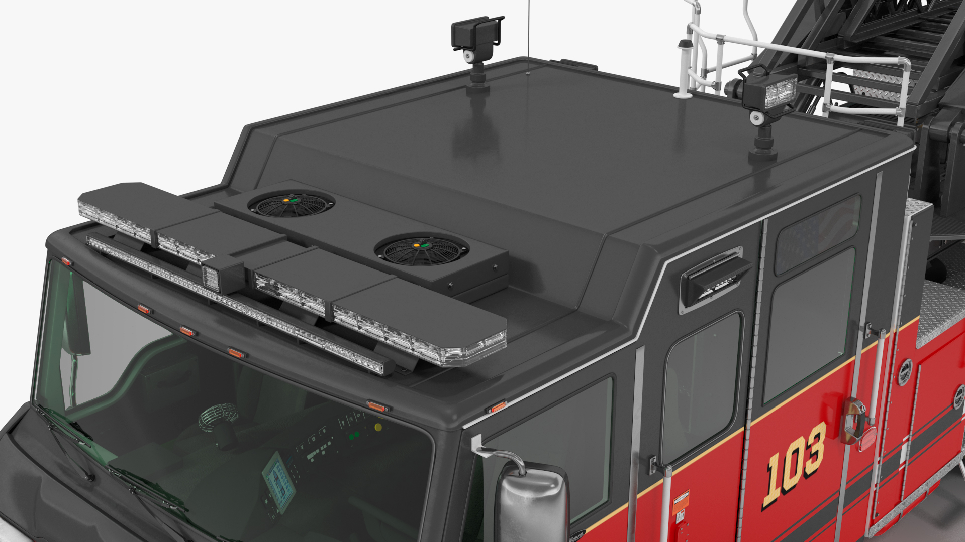 3D model Velocity Ascendant Black Fire Truck