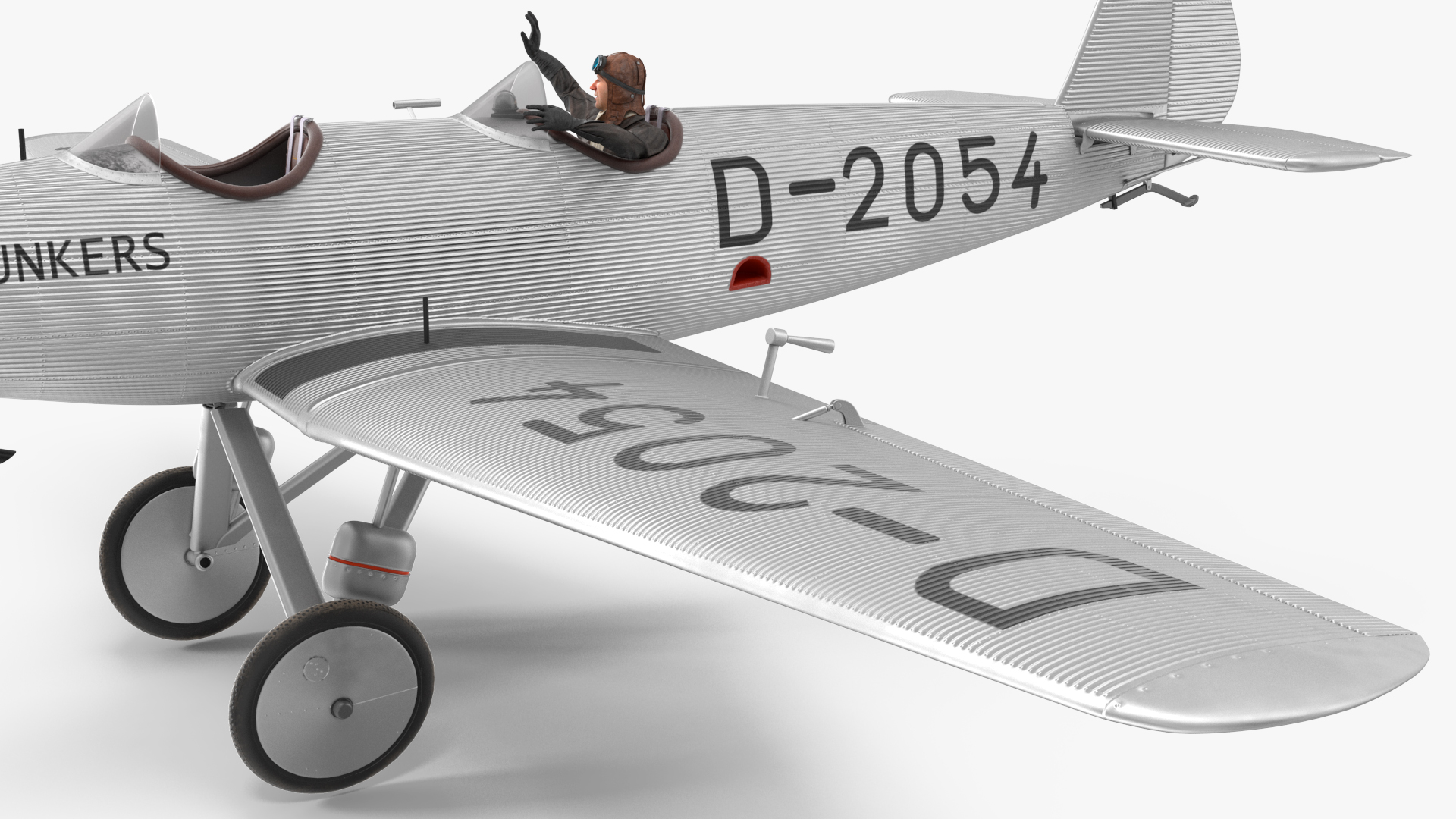 Vintage Aircraft with Pilot 3D