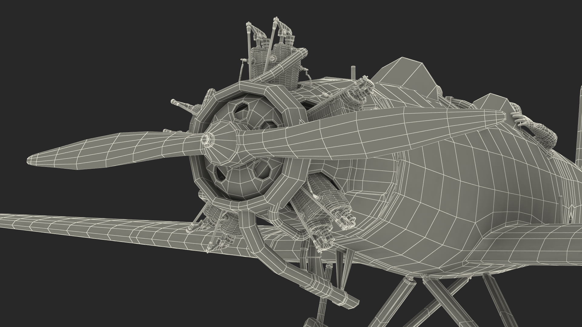 Vintage Aircraft with Pilot 3D