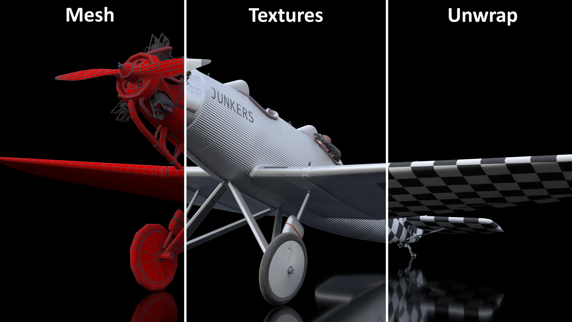 Vintage Aircraft with Pilot 3D
