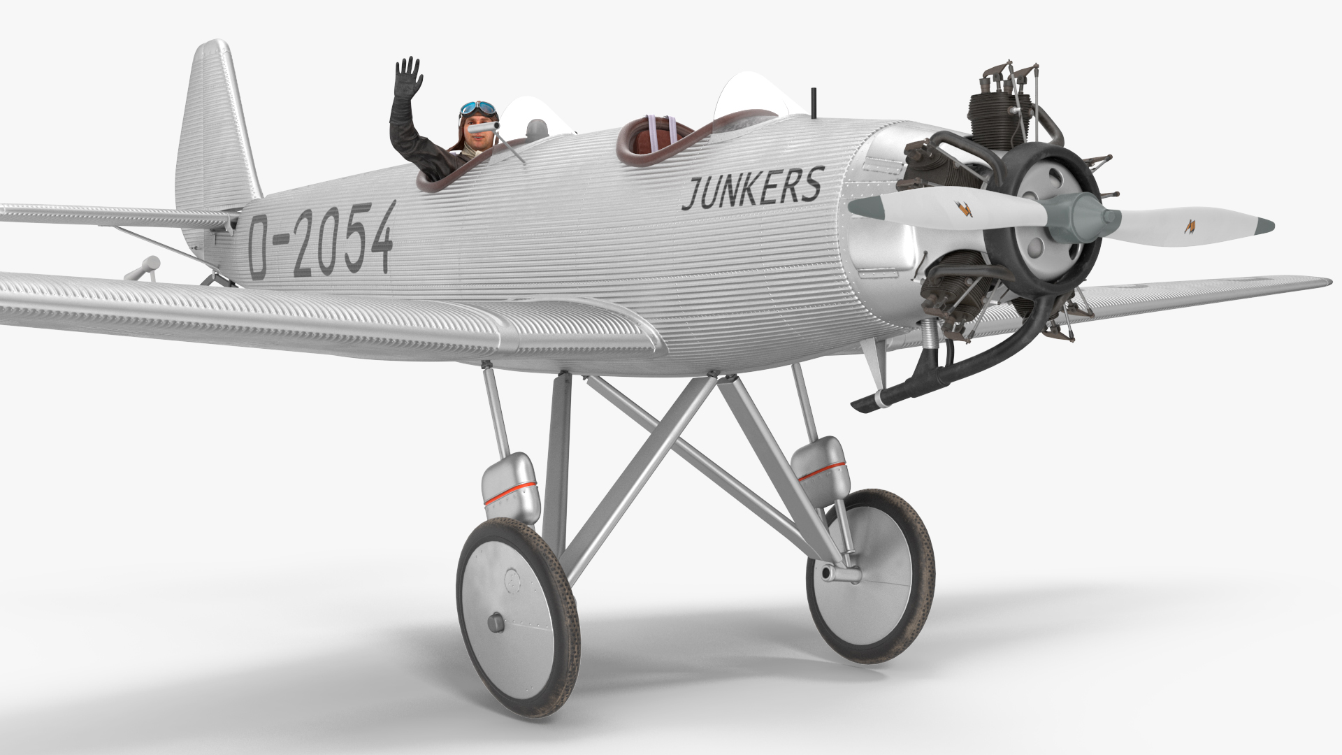 Vintage Aircraft with Pilot 3D