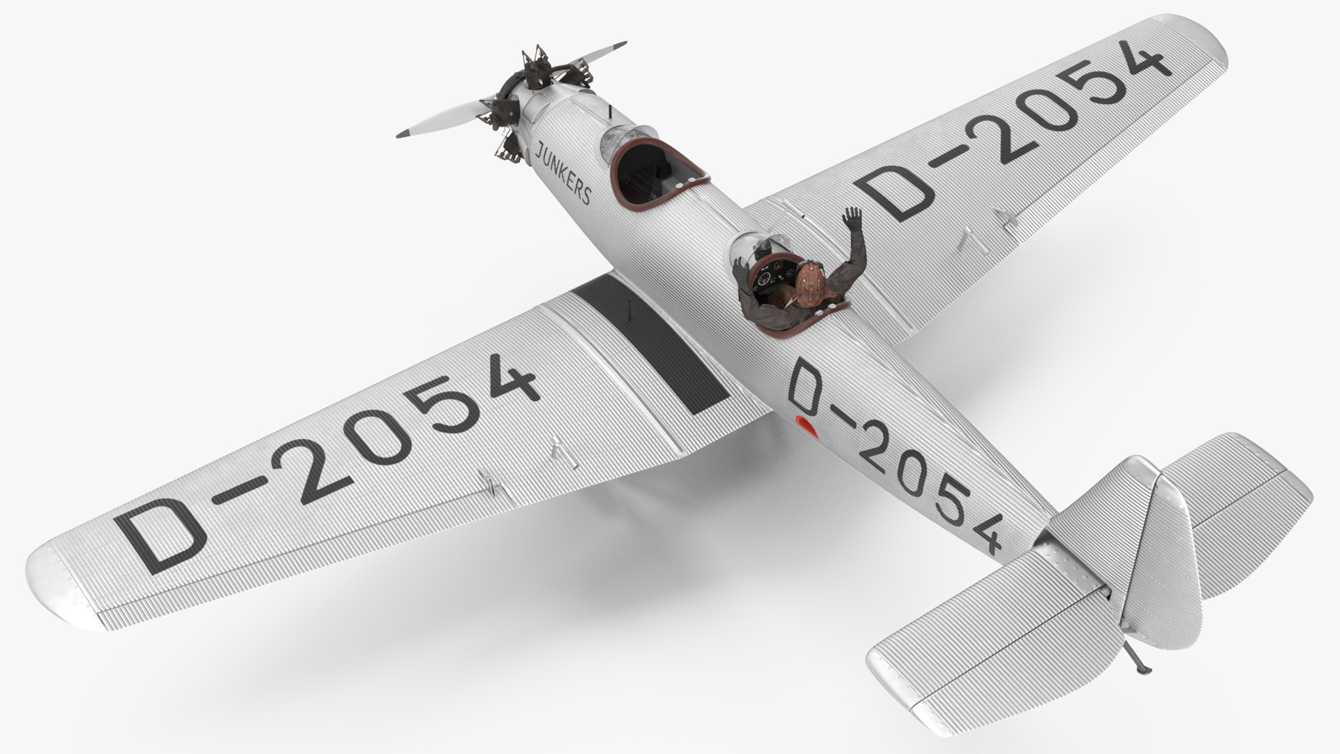 Vintage Aircraft with Pilot 3D