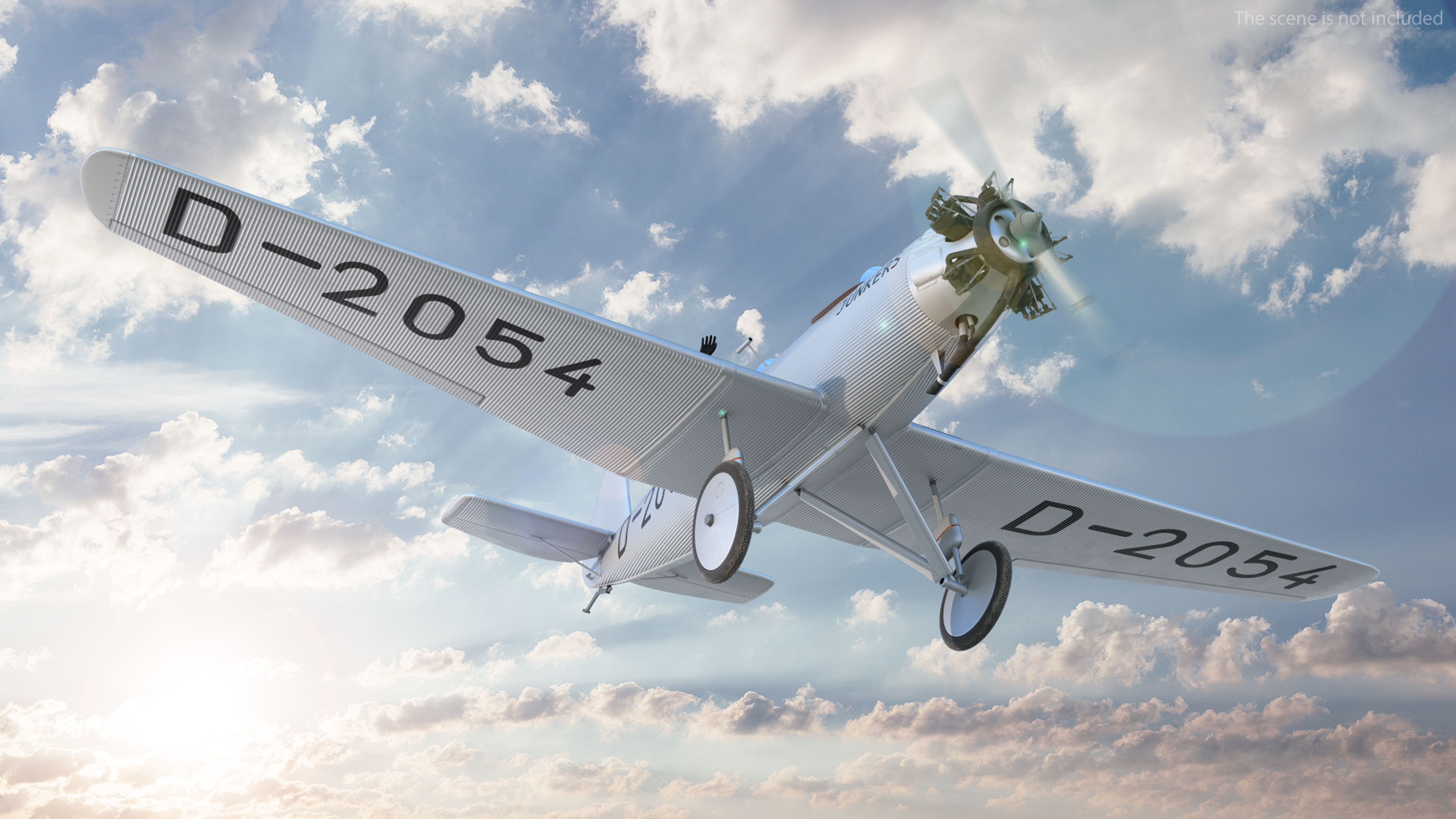Vintage Aircraft with Pilot 3D