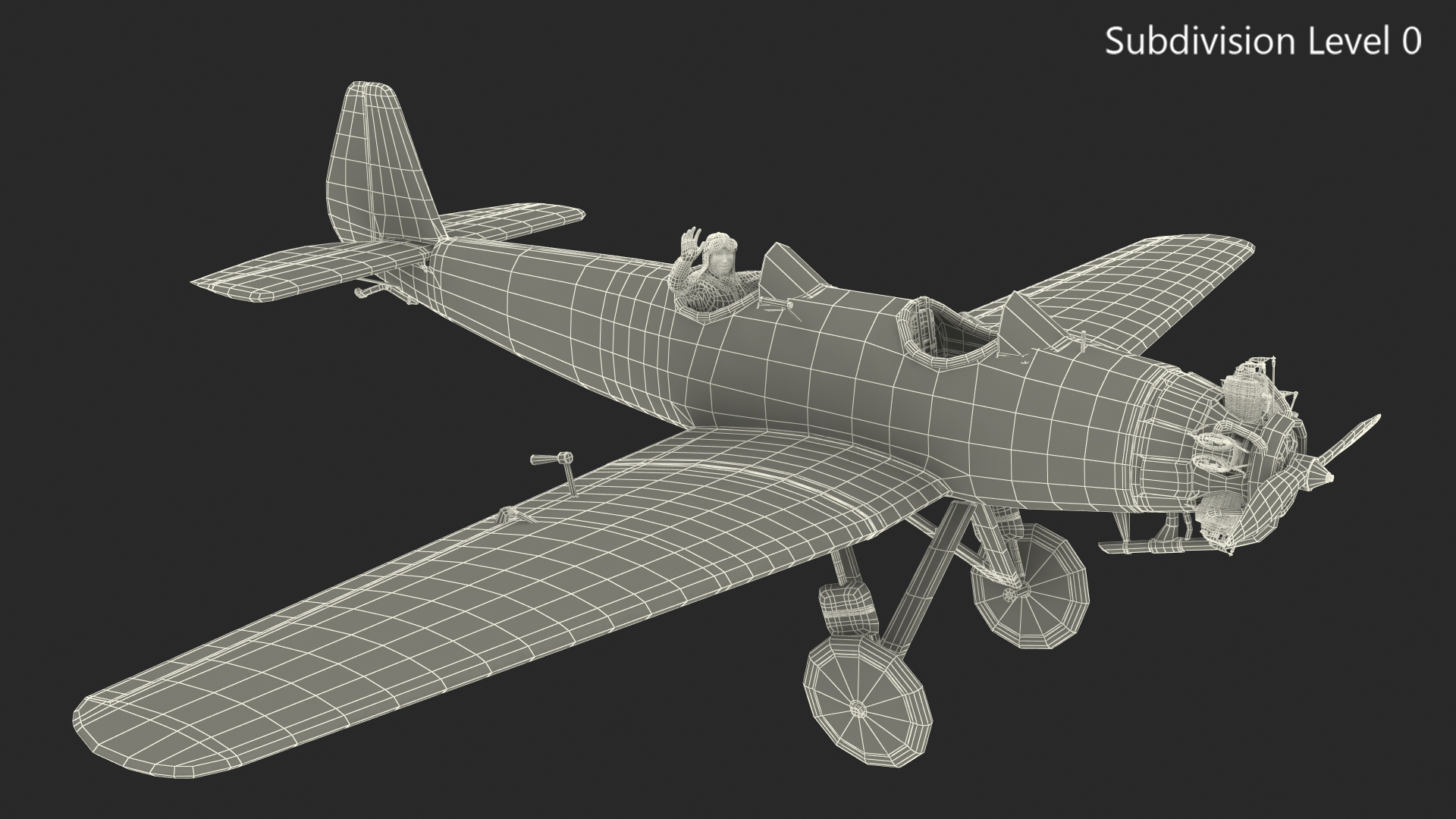 Vintage Aircraft with Pilot 3D