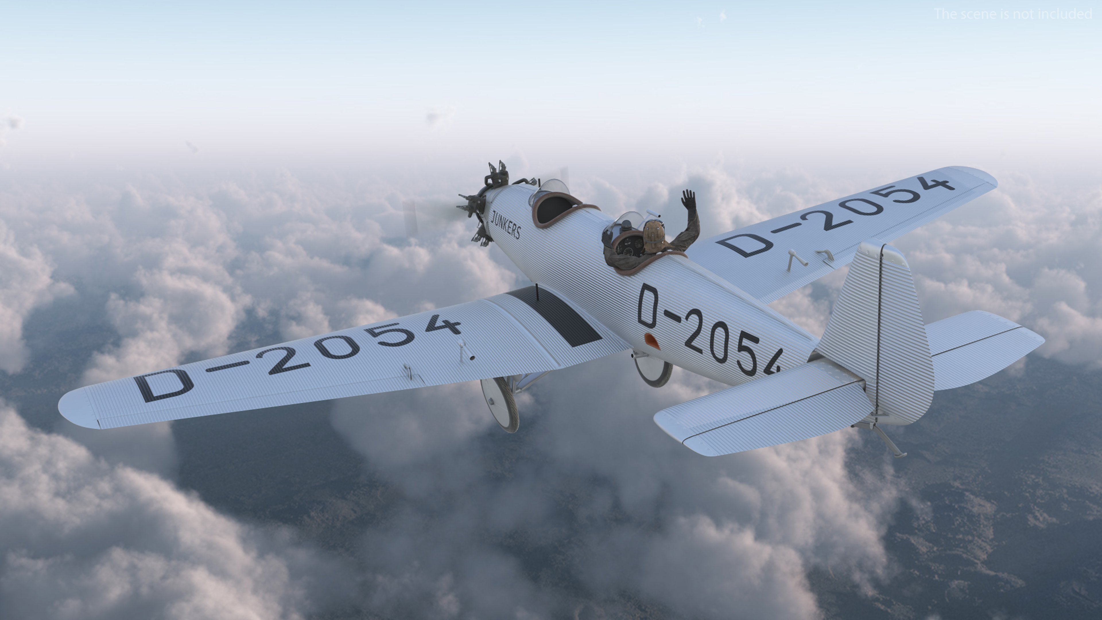 Vintage Aircraft with Pilot 3D