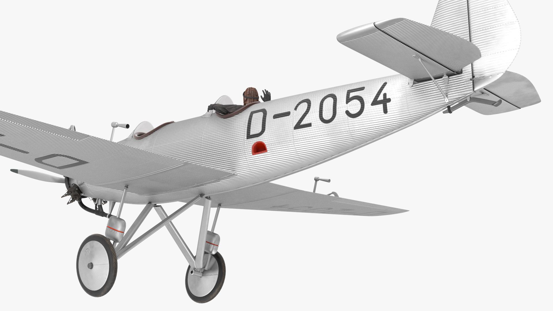 Vintage Aircraft with Pilot 3D