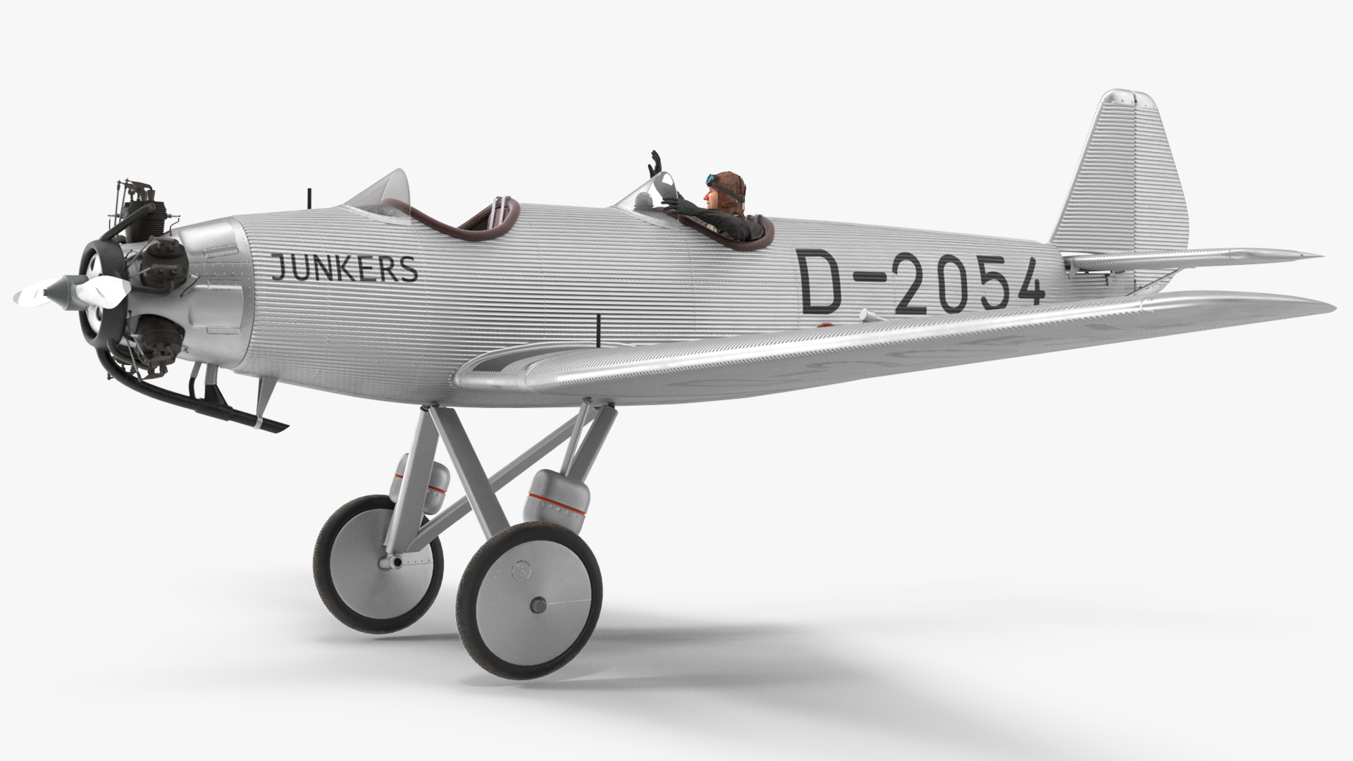 Vintage Aircraft with Pilot 3D