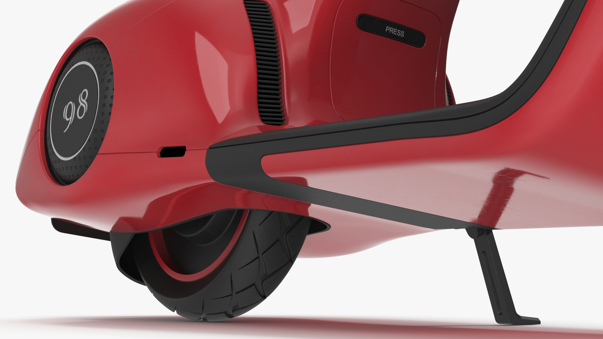3D Electric Scooter Vespa 98 Red Parked