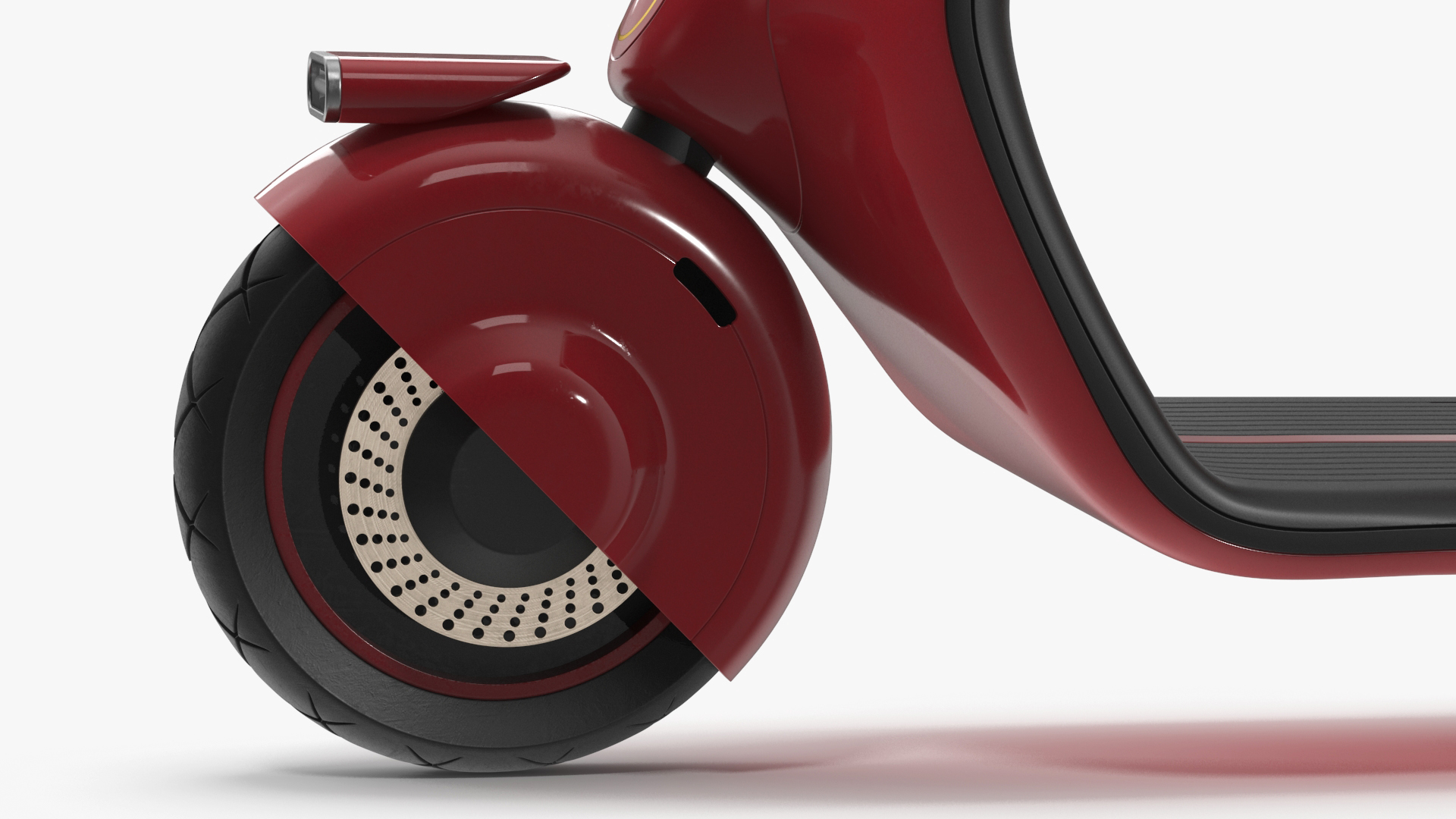 3D Electric Scooter Vespa 98 Red Parked