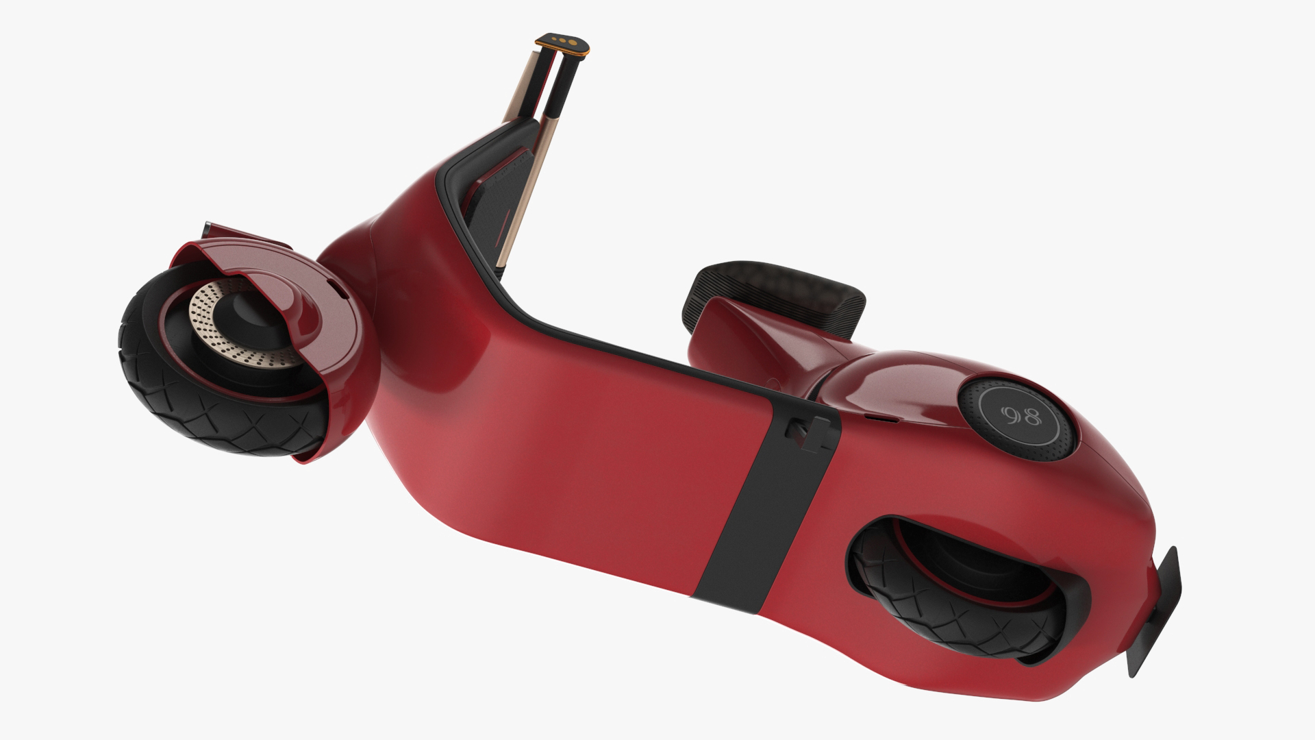 3D Electric Scooter Vespa 98 Red Parked