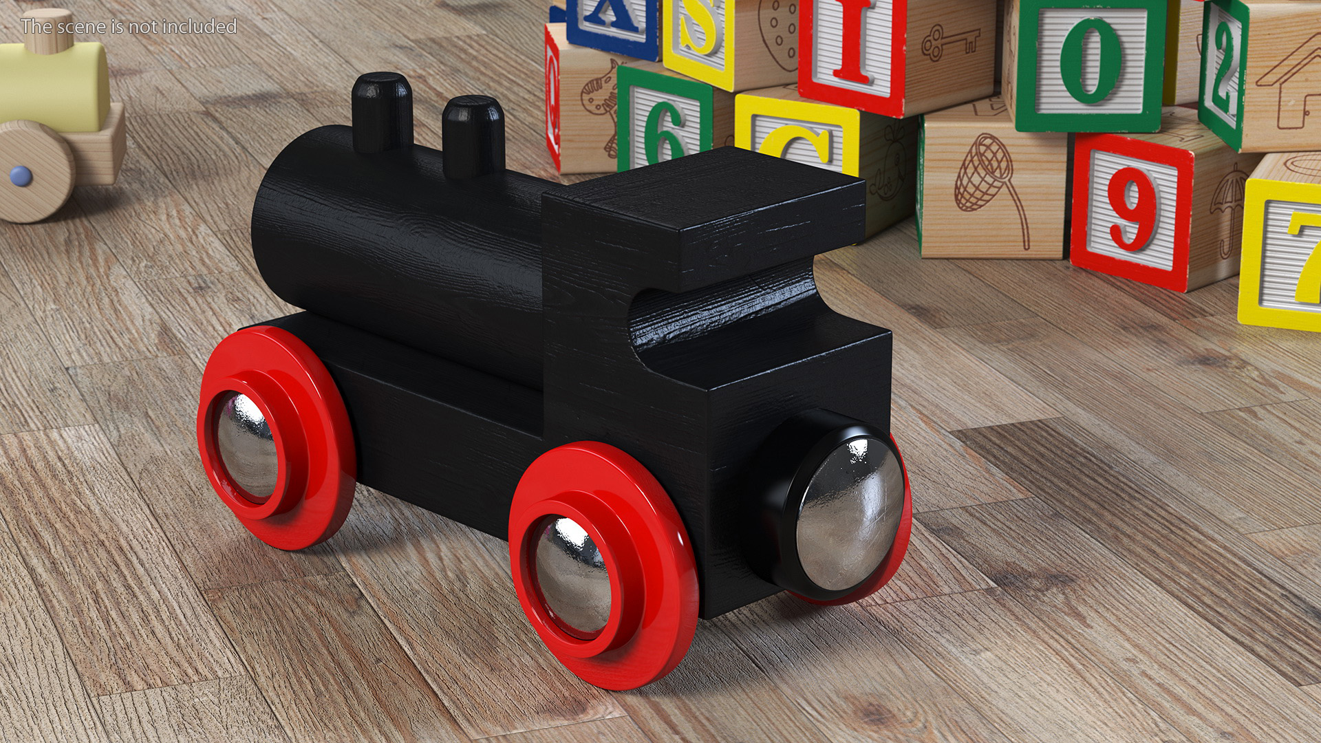 Classic Wooden Toy Train 3D model