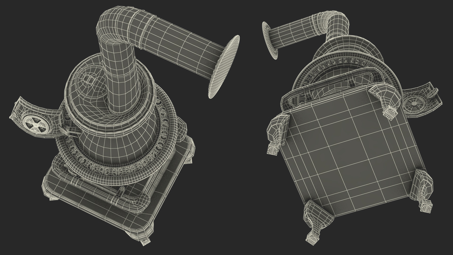 3D Old Potbelly Stove Open model