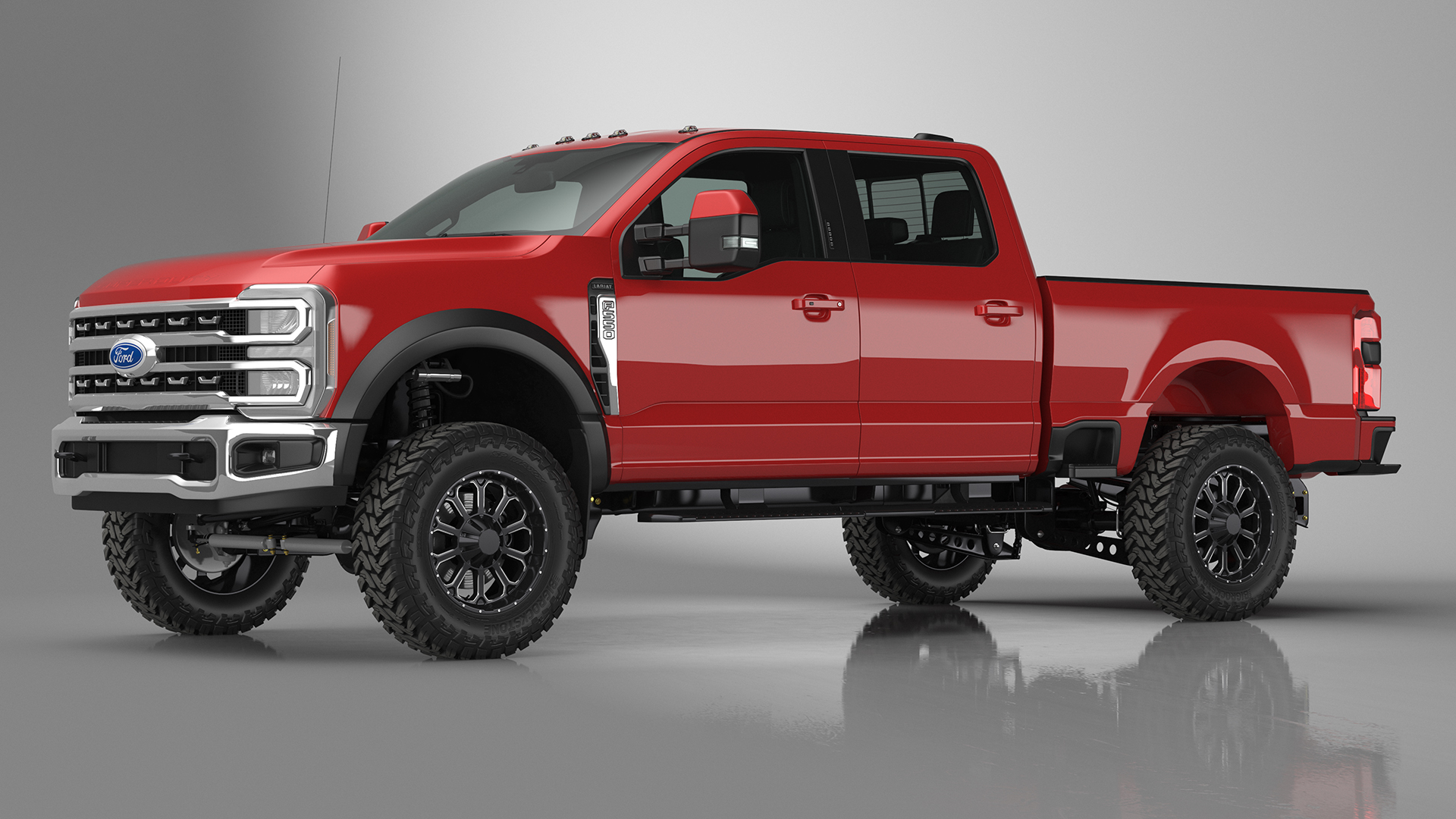Ford Super Duty F-550 2023 Lift Kit Red 3D model